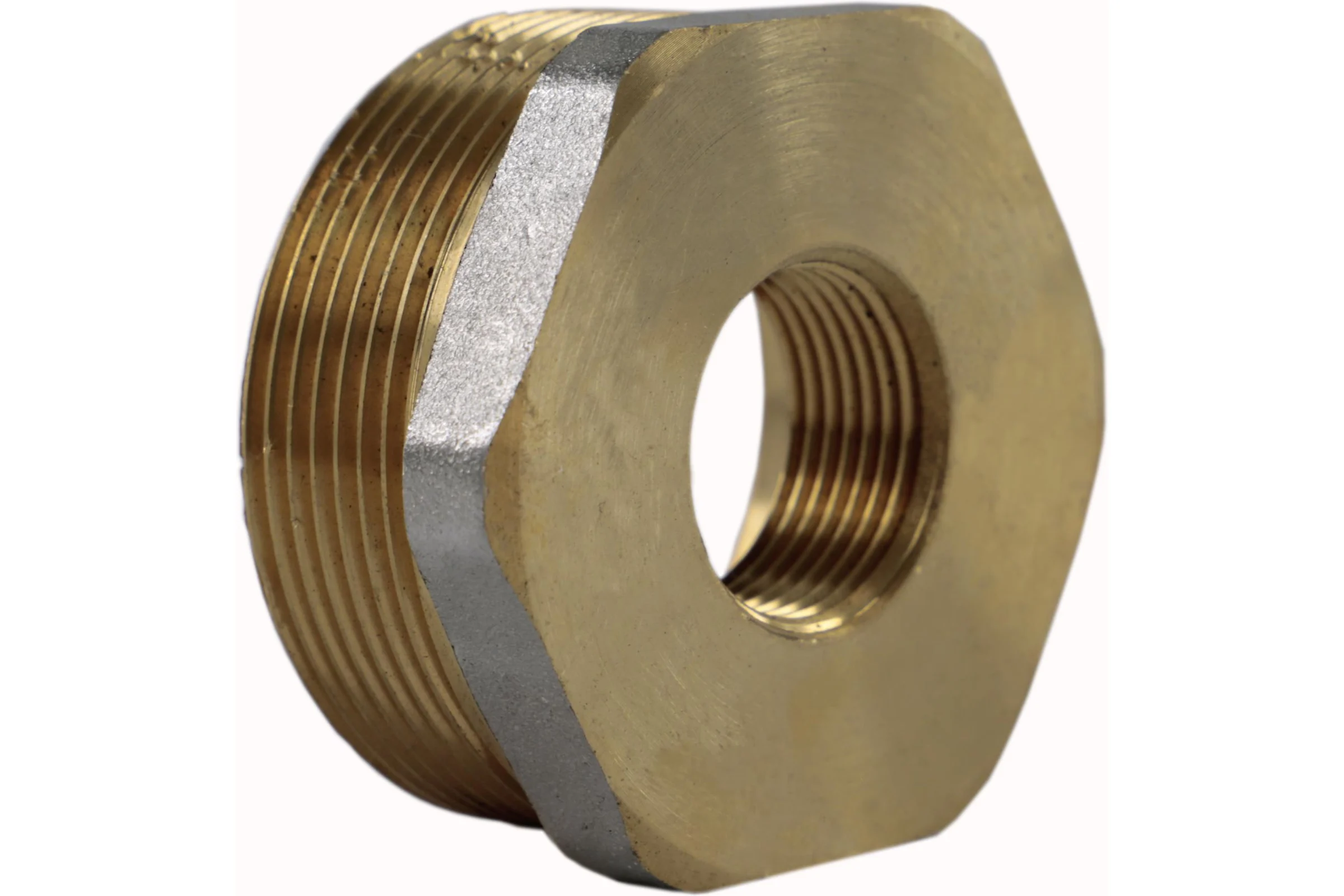 Футорка латунная никелированная 2"×3/4" наружная/внутренняя резьба для перехода между элементами трубопровода Millennium XFMF5034