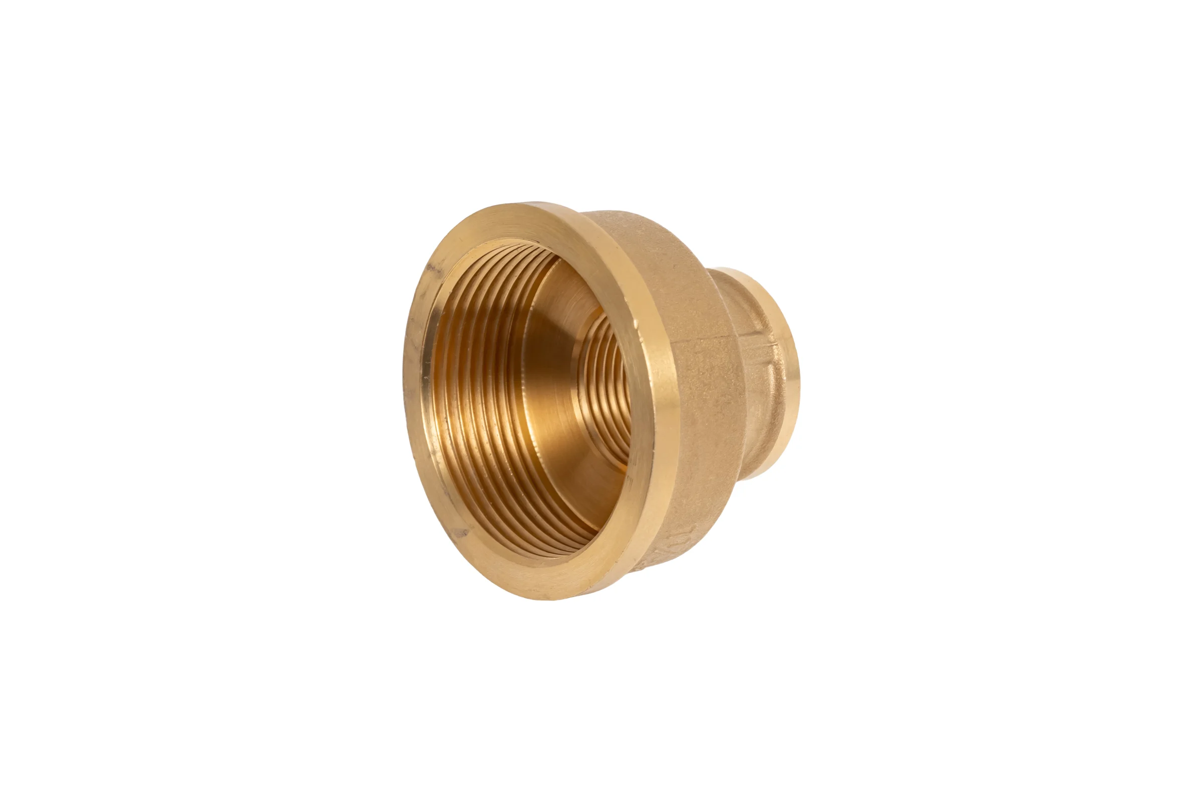 Муфта латунная никелированная переходная 1 1/2"×3/4" с внутренней/внутренней резьбой для соединения труб разного диаметра Millennium LMFF4034