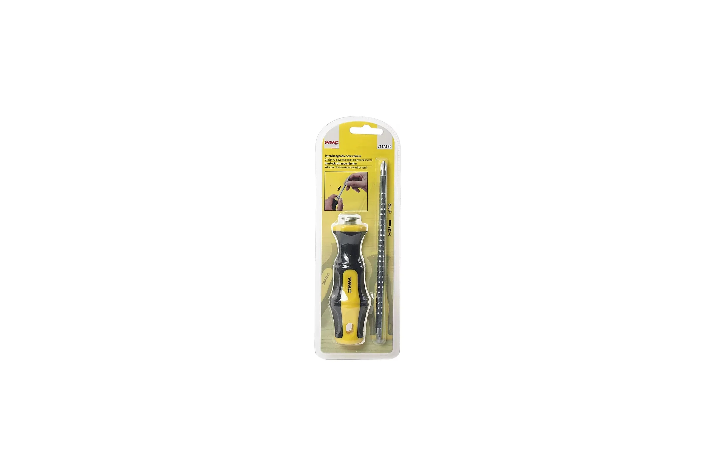 Переставная отвертка WMC TOOLS телескопическая, в блистере WMC-711A180(50009)