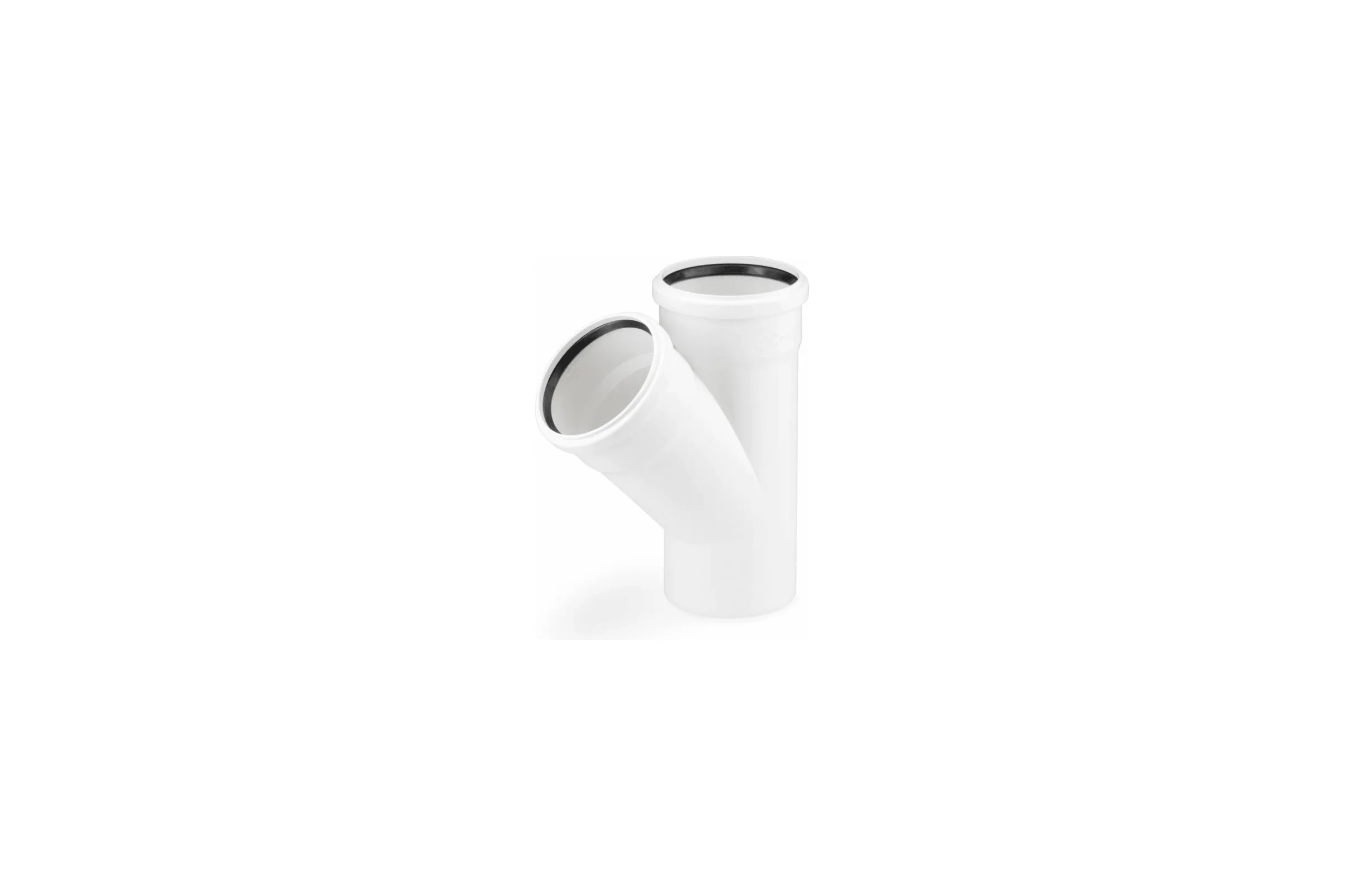 Тройник REHAU Raupiano Plus 75/50, 45 гр., с резиновыми сальниками 11212641002