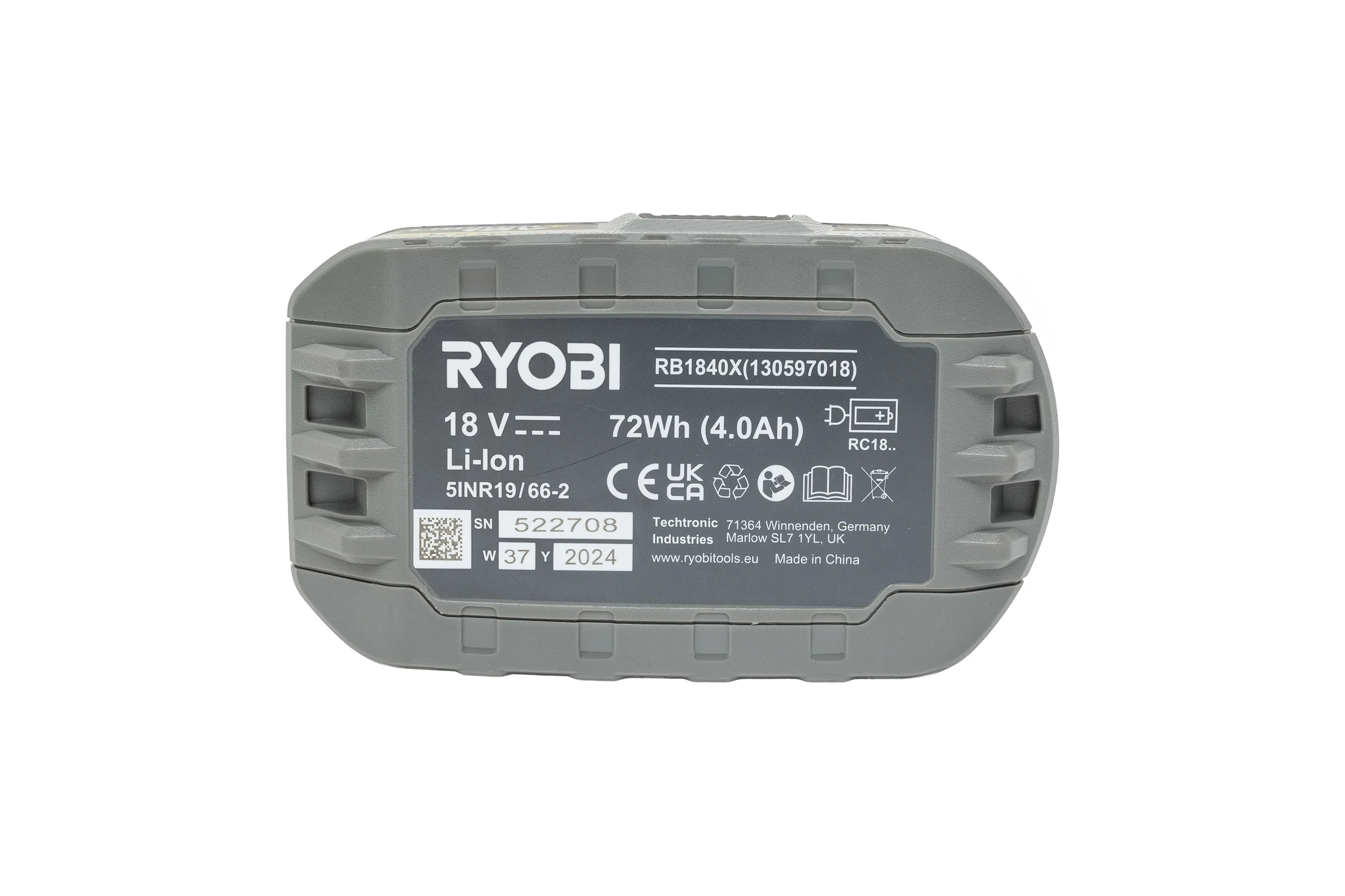 Набор 2xRB1840X + RC18120 RC18120-240X (18В; 4 Ач)  Ryobi 5133005092