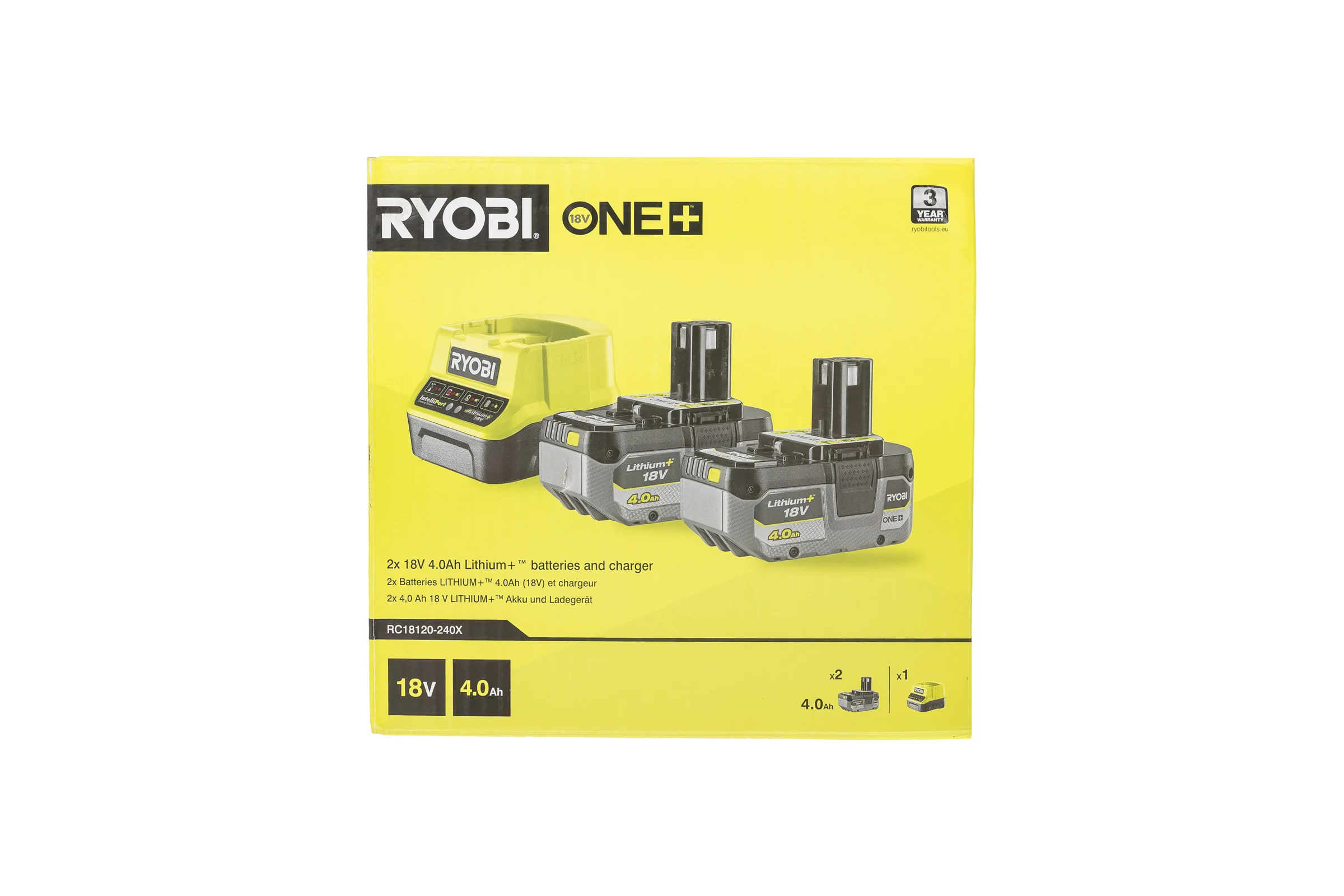 Набор 2xRB1840X + RC18120 RC18120-240X (18В; 4 Ач)  Ryobi 5133005092