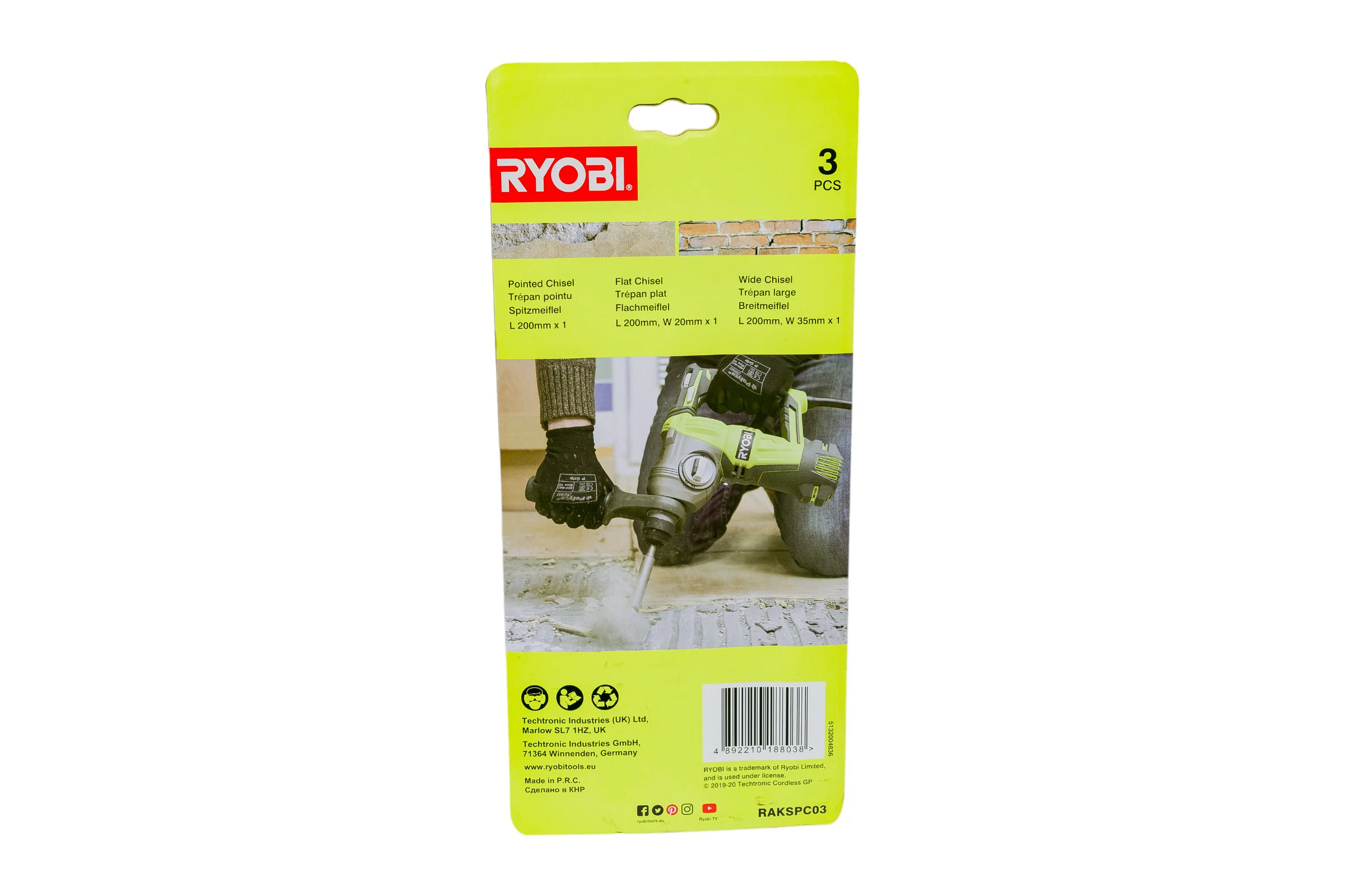 Долота RAKSPC03 SDS+ Ryobi 5132004836