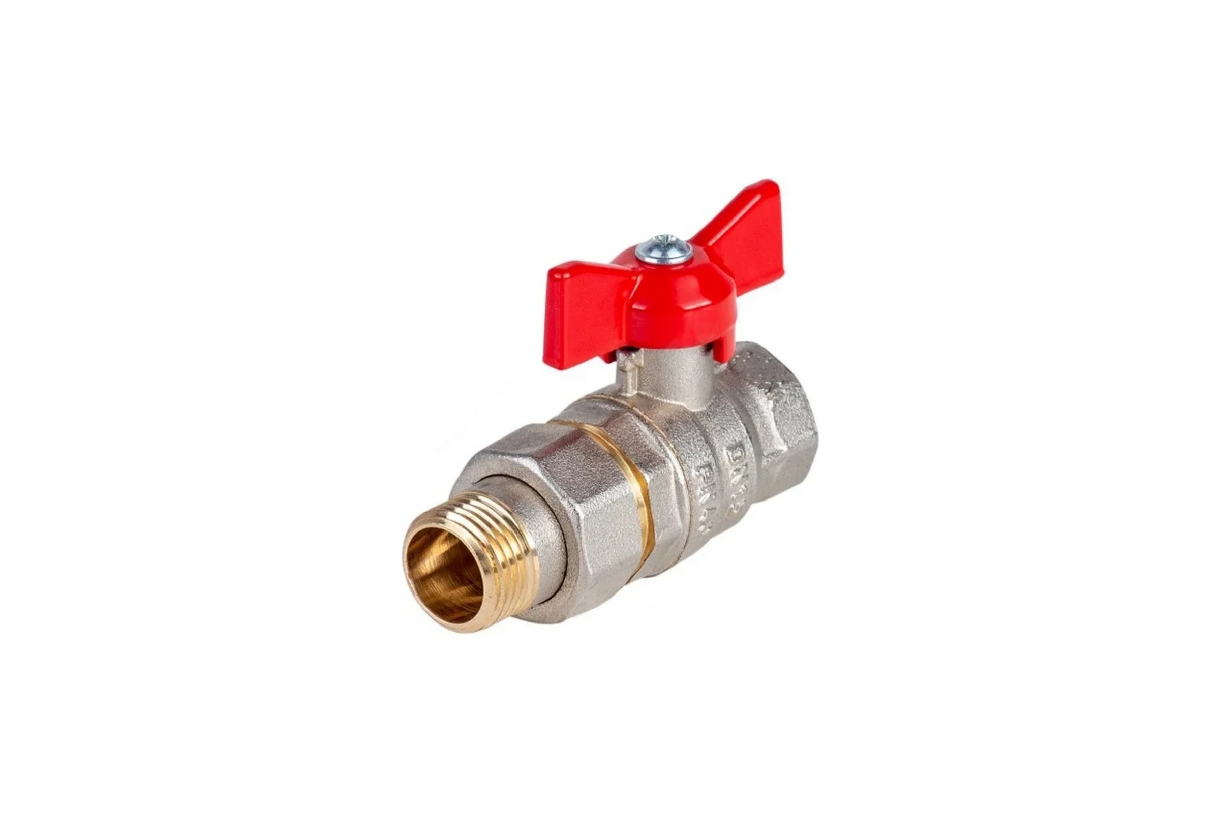 Кран шаровый Dist с американкой 3/4 бабочка Ду20 Ру40 Стандарт Н342Б/109-0068