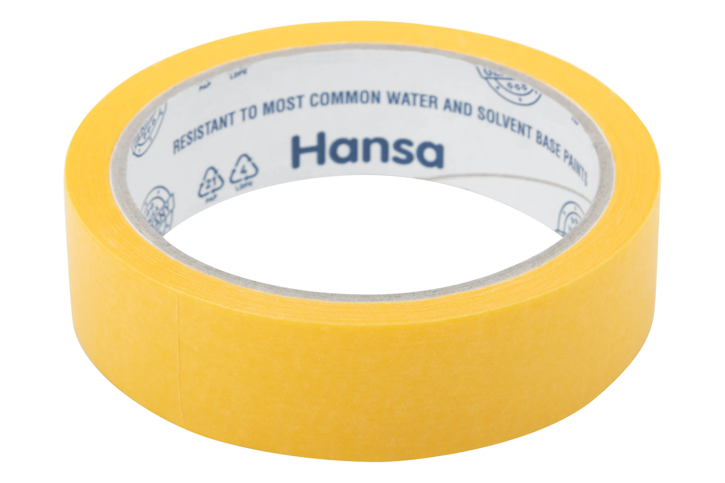 Малярная лента HANSA из японской бумаги Washi для точных краев, желтая, 25 мм x 25 м 701025