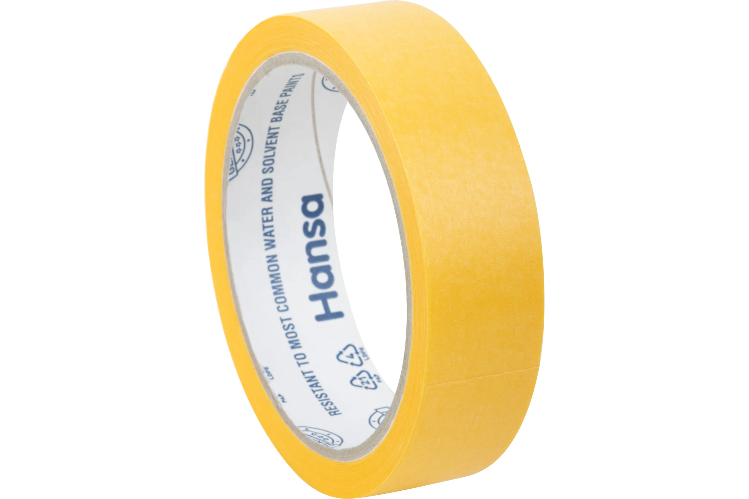 Малярная лента HANSA из японской бумаги Washi для точных краев, желтая, 25 мм x 25 м 701025