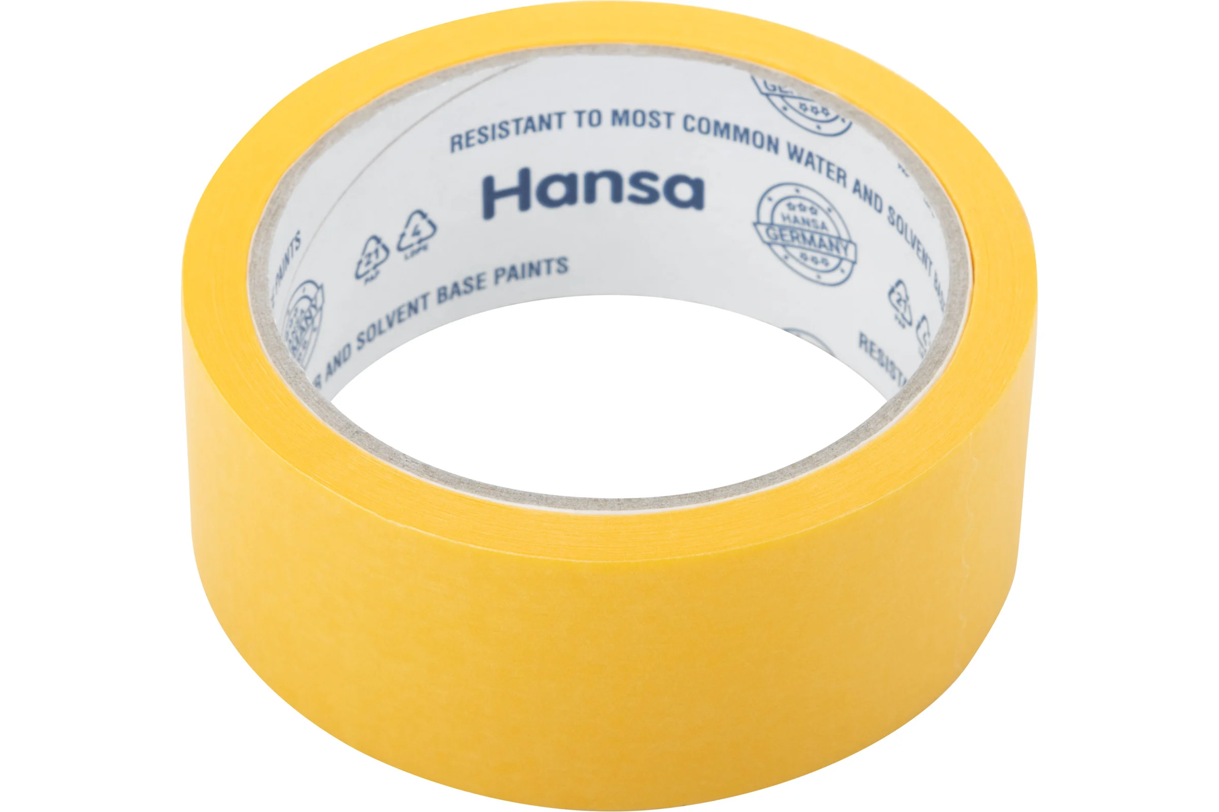 Малярная лента HANSA из японской бумаги Washi для точных краев, желтая, 38 мм x 25 м 701038