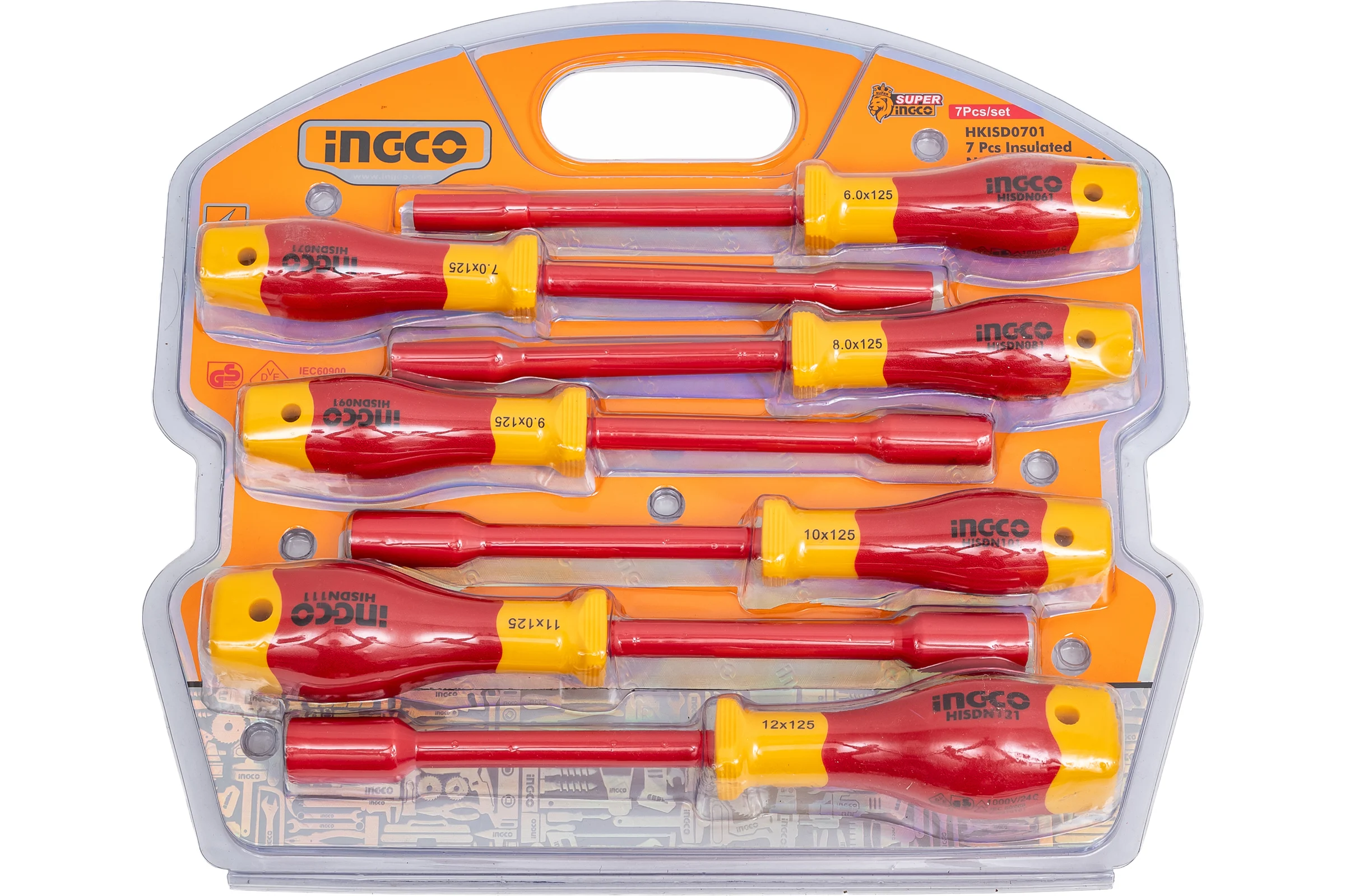 Набор диэлектрических отверток INGCO 7 шт INDUSTRIAL HKISD0701
