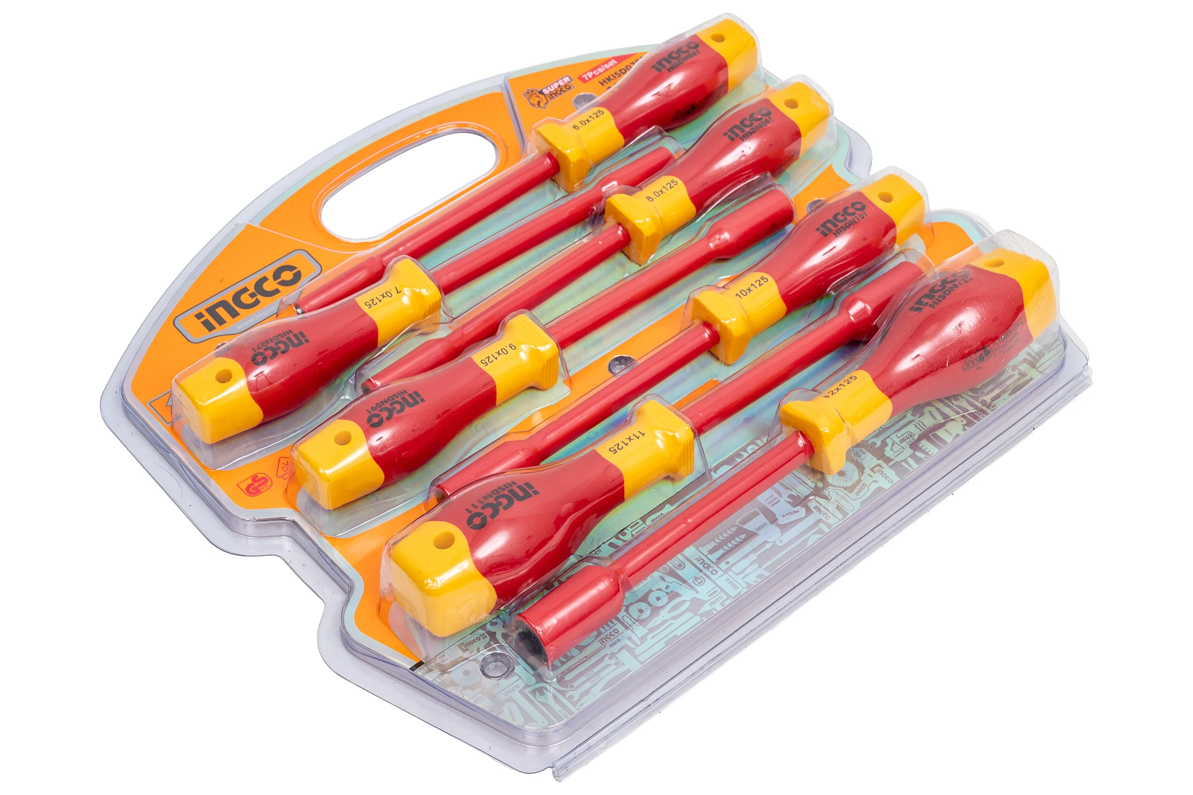 Набор диэлектрических отверток INGCO 7 шт INDUSTRIAL HKISD0701