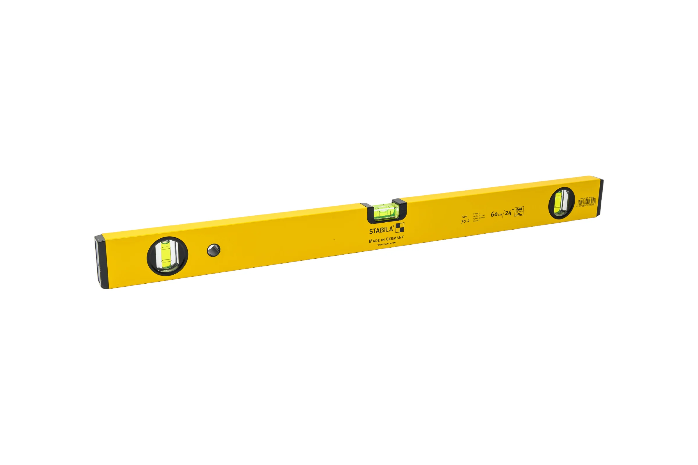 Уровень STABILA тип 70-2, 60 см, 3 глазка, точность 0,5 мм/м 02324