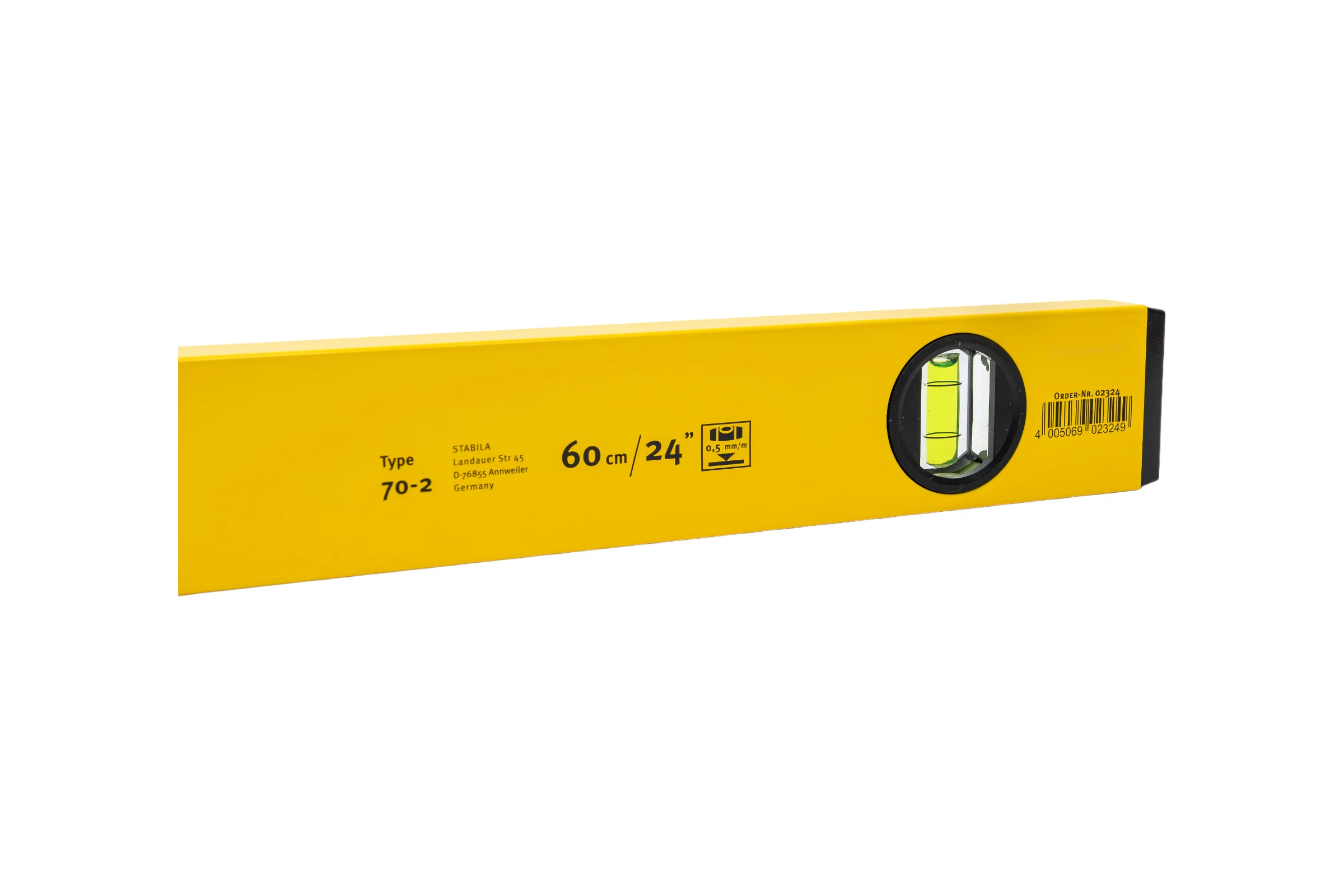 Уровень STABILA тип 70-2, 60 см, 3 глазка, точность 0,5 мм/м 02324
