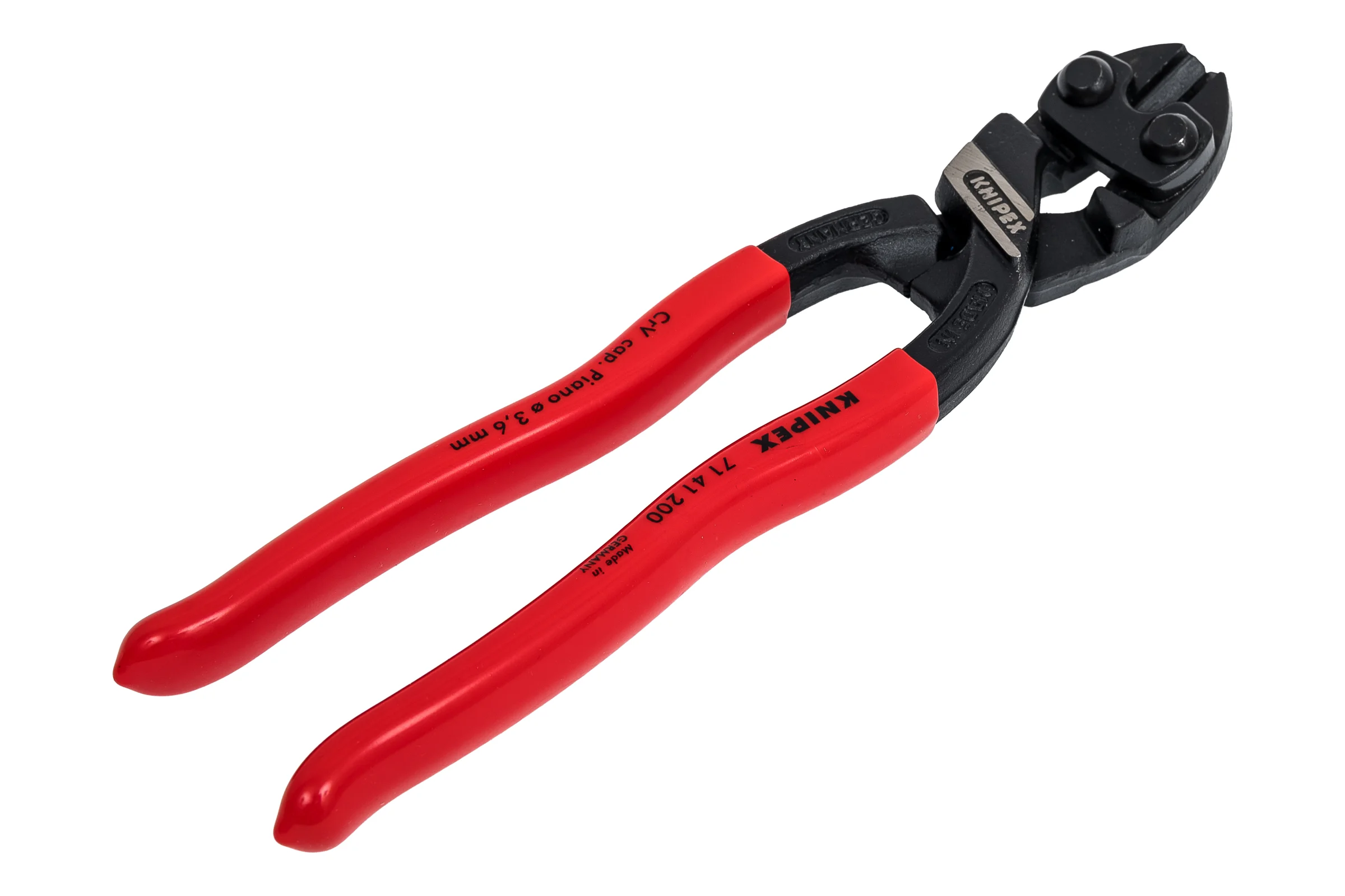 Болторез Knipex, CoBolt, компактный, голова 20 градусов, 200 мм, черный, 1К ручки, KN-7141200SB
