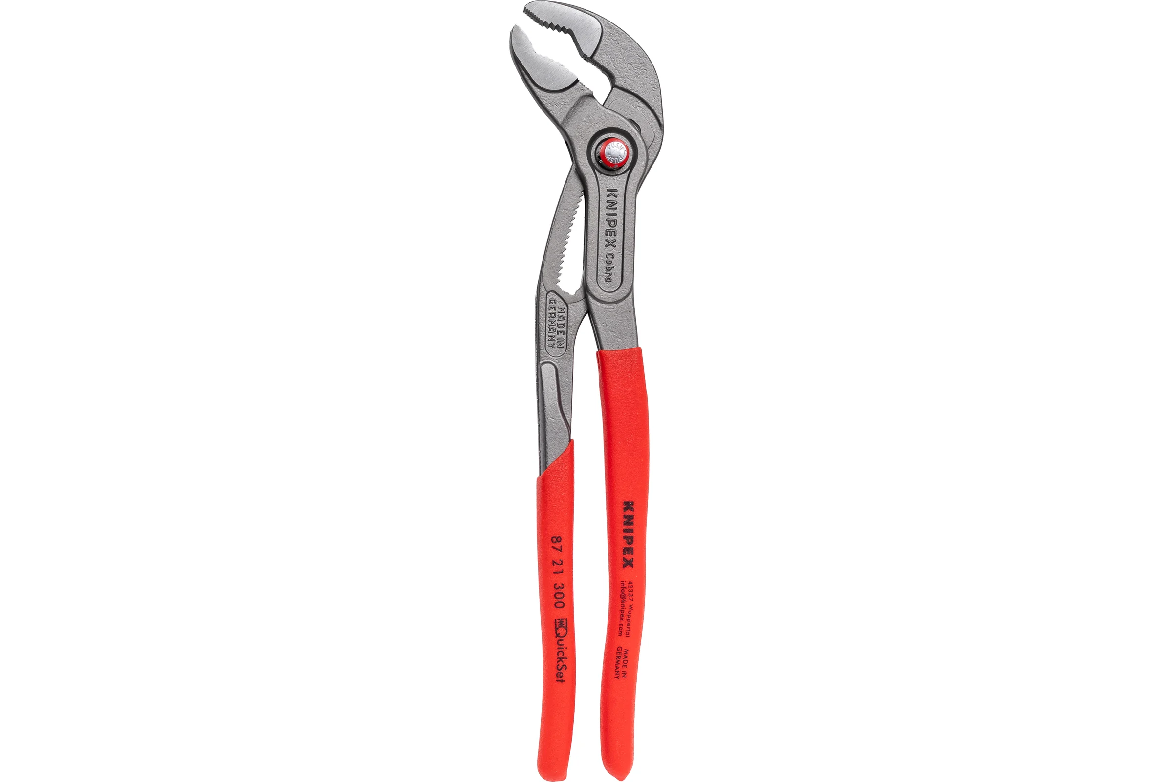 Переставные клещи Knipex Cobra QuickSet, 70 мм (2 3/4"), 300 мм, серые, 1К ручки, KN-8721300SB