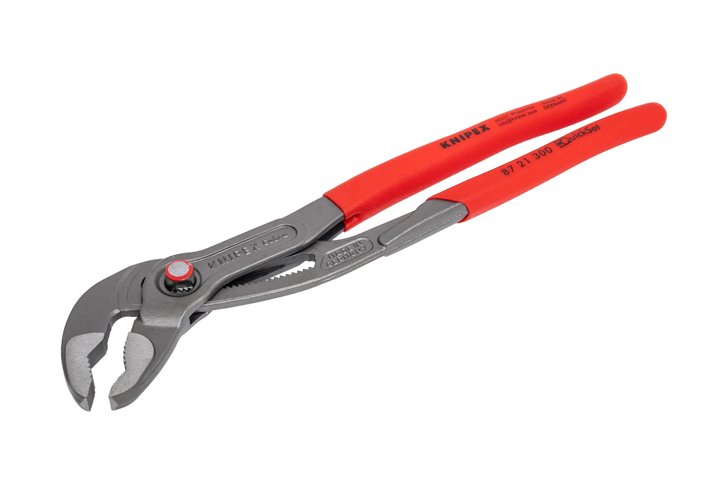 Переставные клещи Knipex Cobra QuickSet, 70 мм (2 3/4"), 300 мм, серые, 1К ручки, KN-8721300SB
