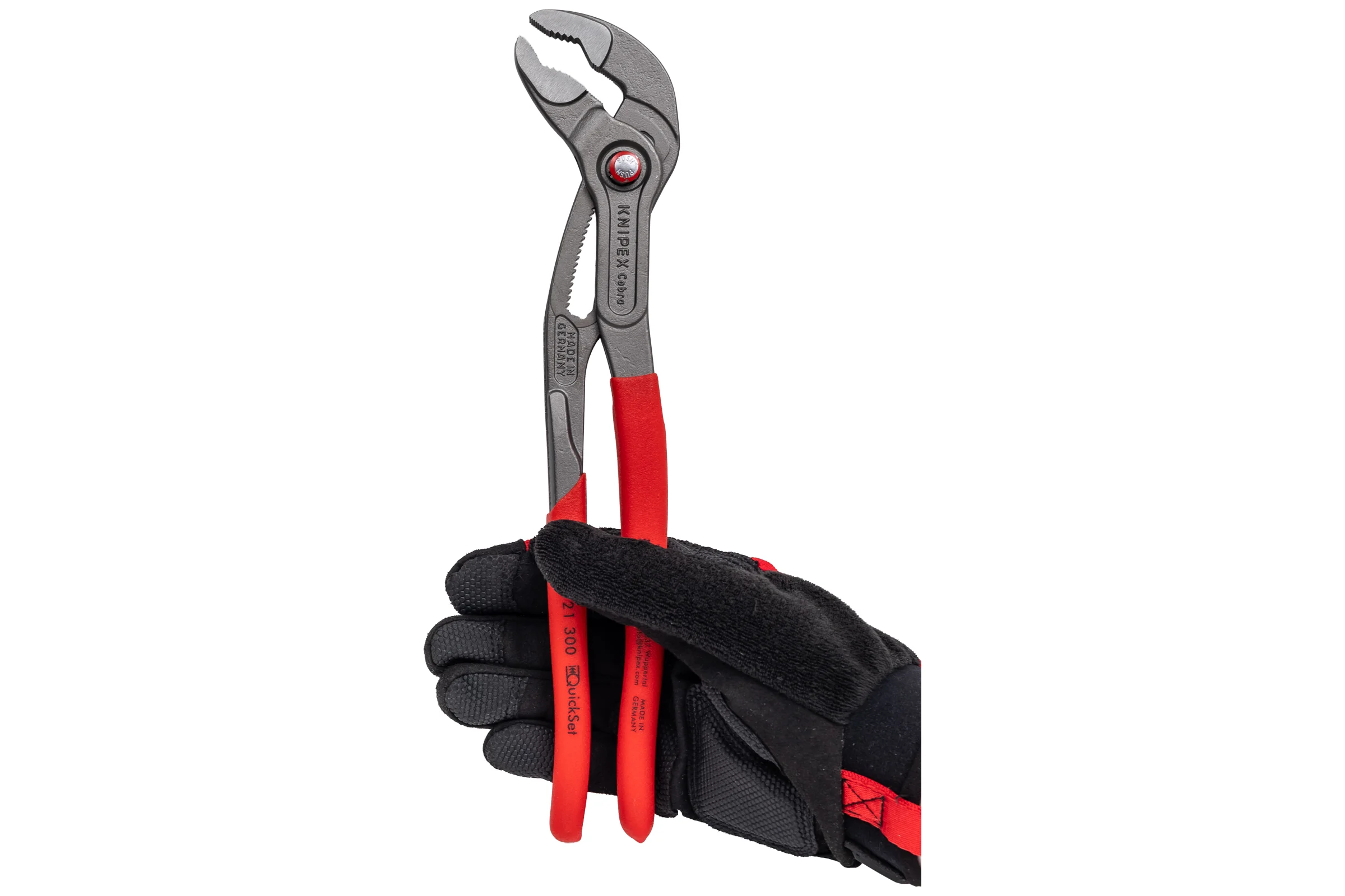 Переставные клещи Knipex Cobra QuickSet, 70 мм (2 3/4"), 300 мм, серые, 1К ручки, KN-8721300SB
