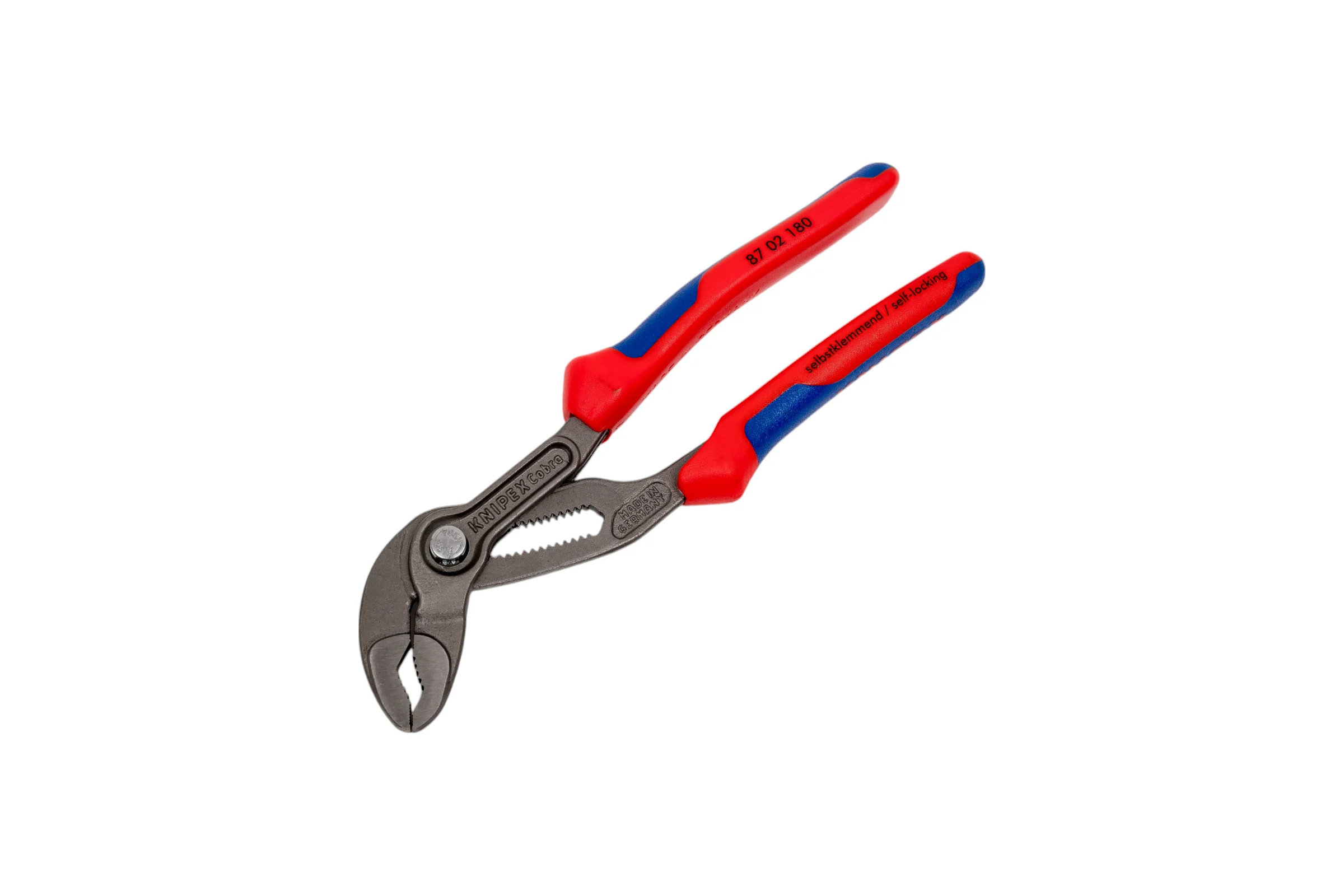 Переставные клещи Knipex Cobra, 42 мм (1 1/2"), 180 мм, серые, 2К ручки, KN-8702180SB