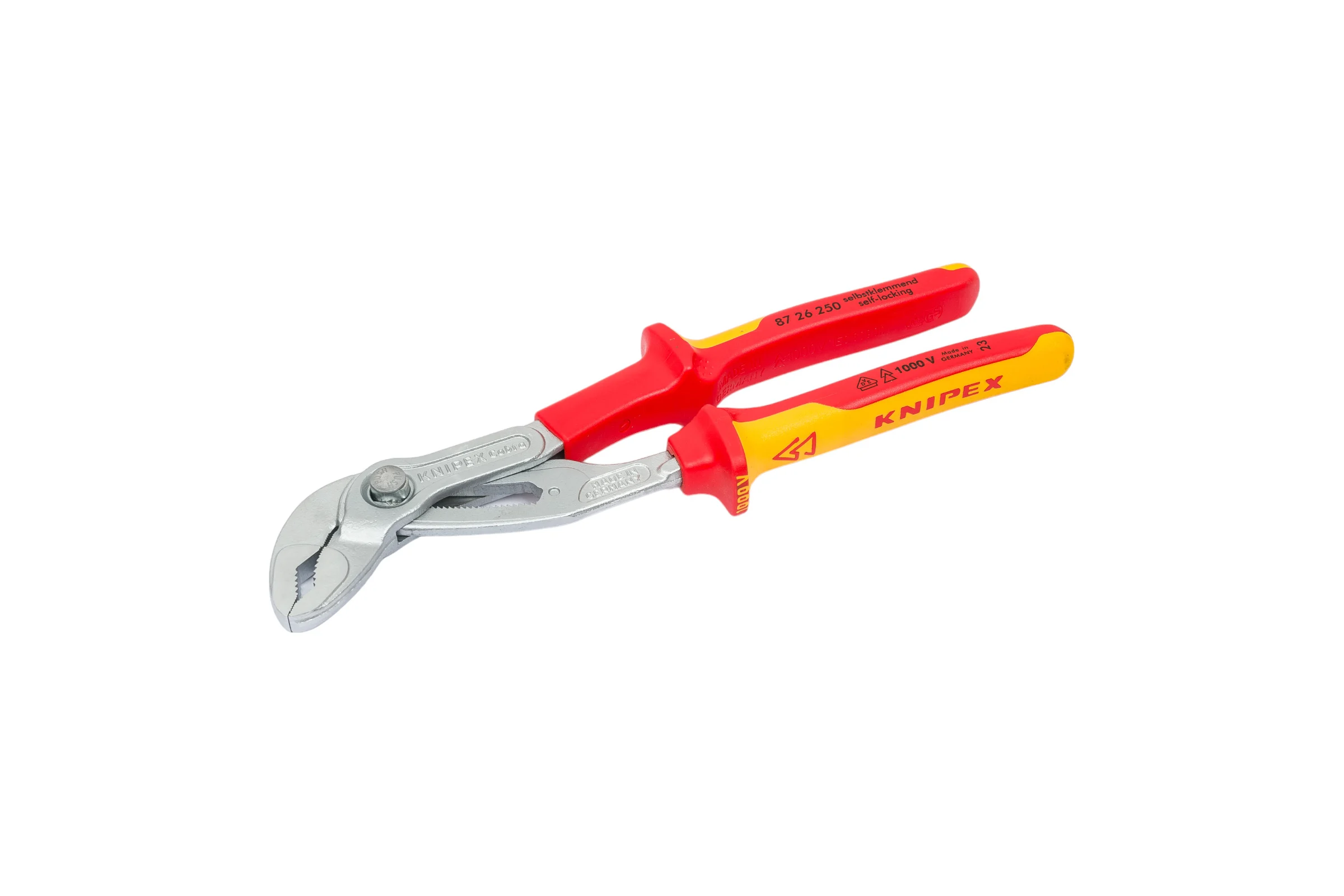 Переставные клещи Knipex Cobra, VDE, 50 мм (2"), 250 мм, хром, 2К ручки, KN-8726250SB