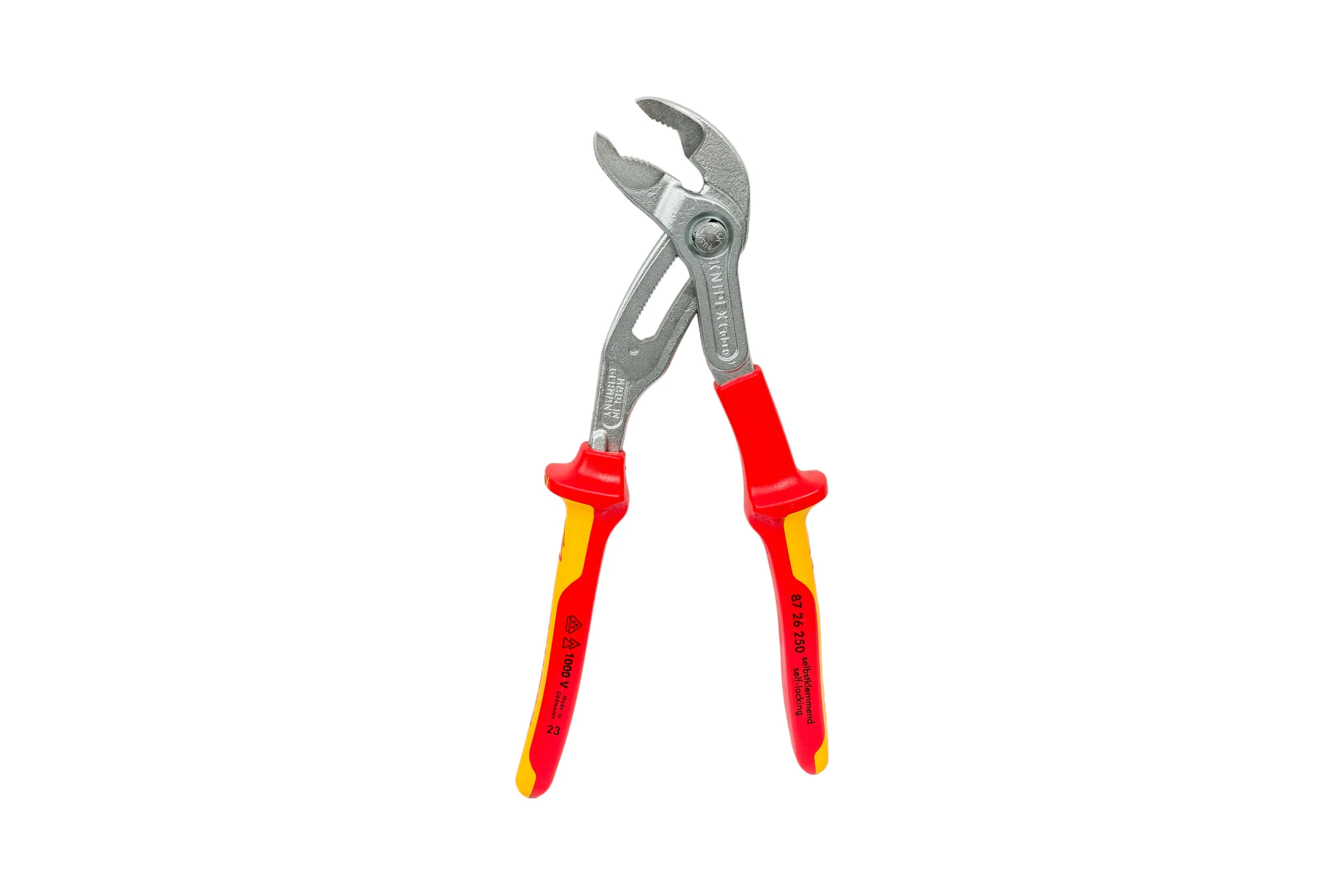 Переставные клещи Knipex Cobra, VDE, 50 мм (2"), 250 мм, хром, 2К ручки, KN-8726250SB