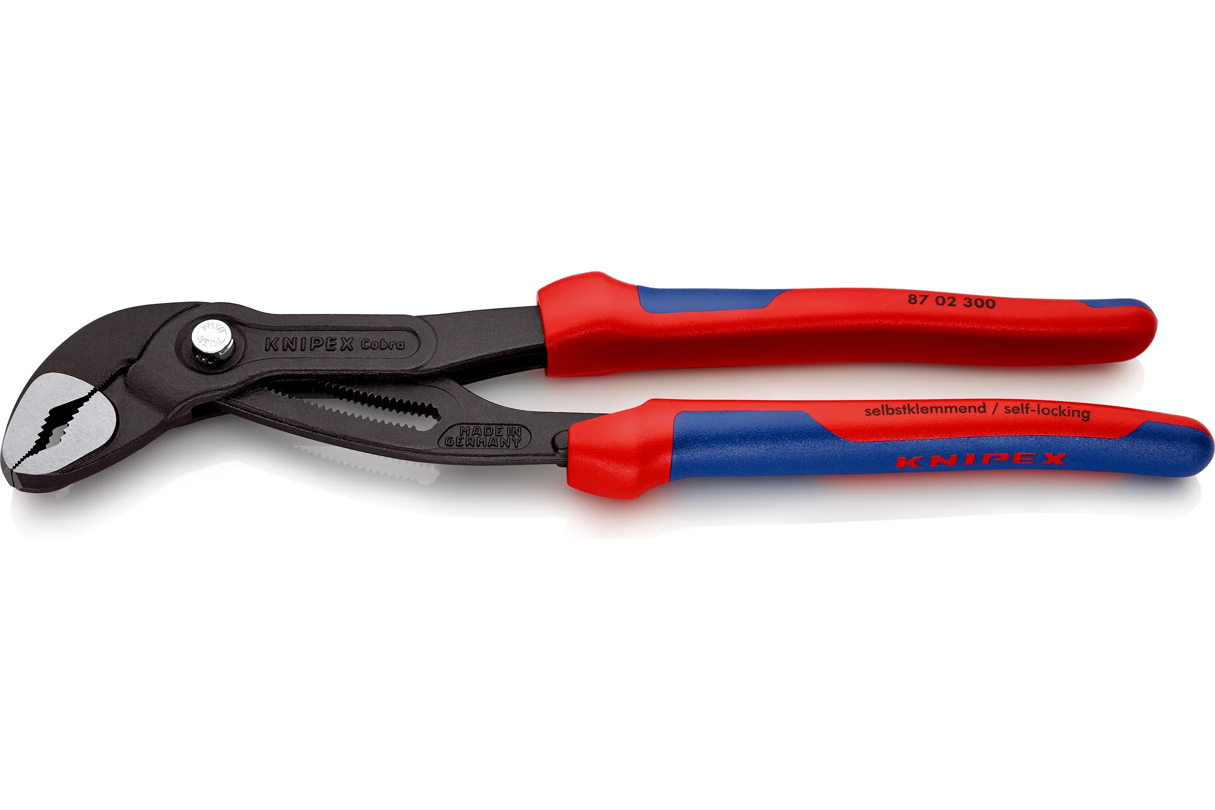 Переставные клещи Knipex COBRA под ключ 60 мм, 300 мм, серые, 2К ручки KN-8702300SB