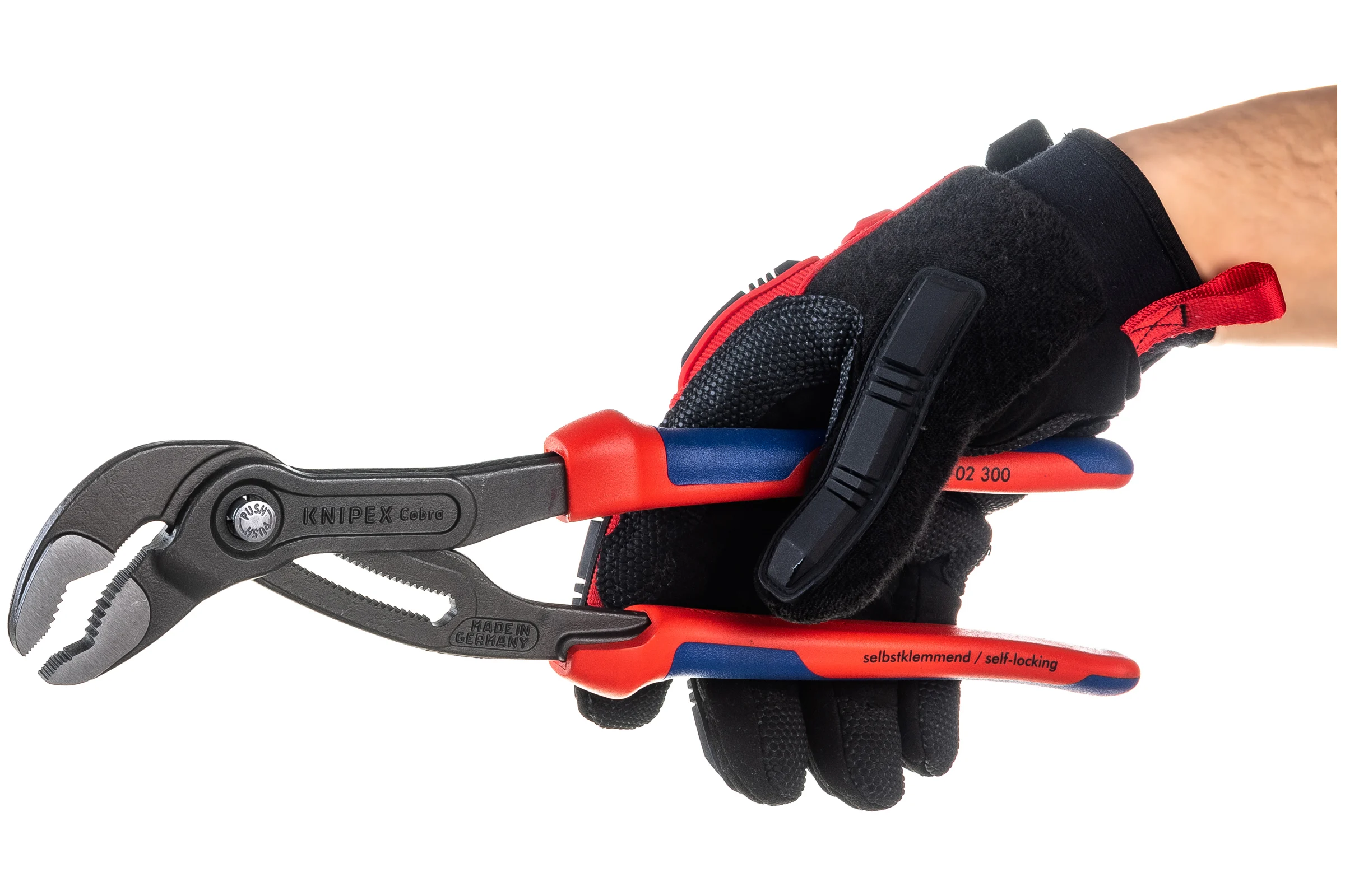 Переставные клещи Knipex COBRA под ключ 60 мм, 300 мм, серые, 2К ручки KN-8702300SB