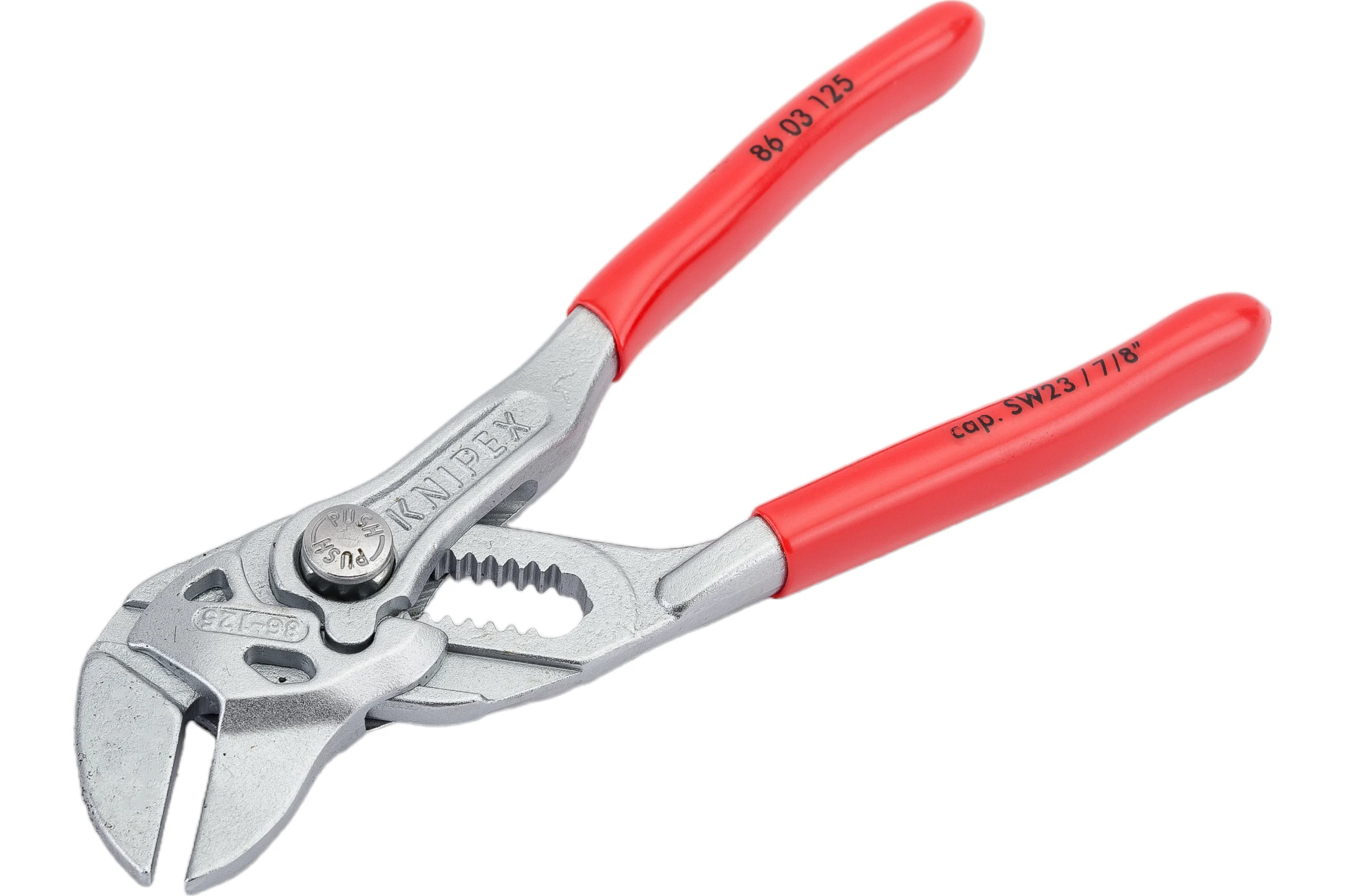 Переставные клещи-ключ Knipex 125 мм, 23 мм (7/8"), хром, 1К ручки, KN-8603125SB