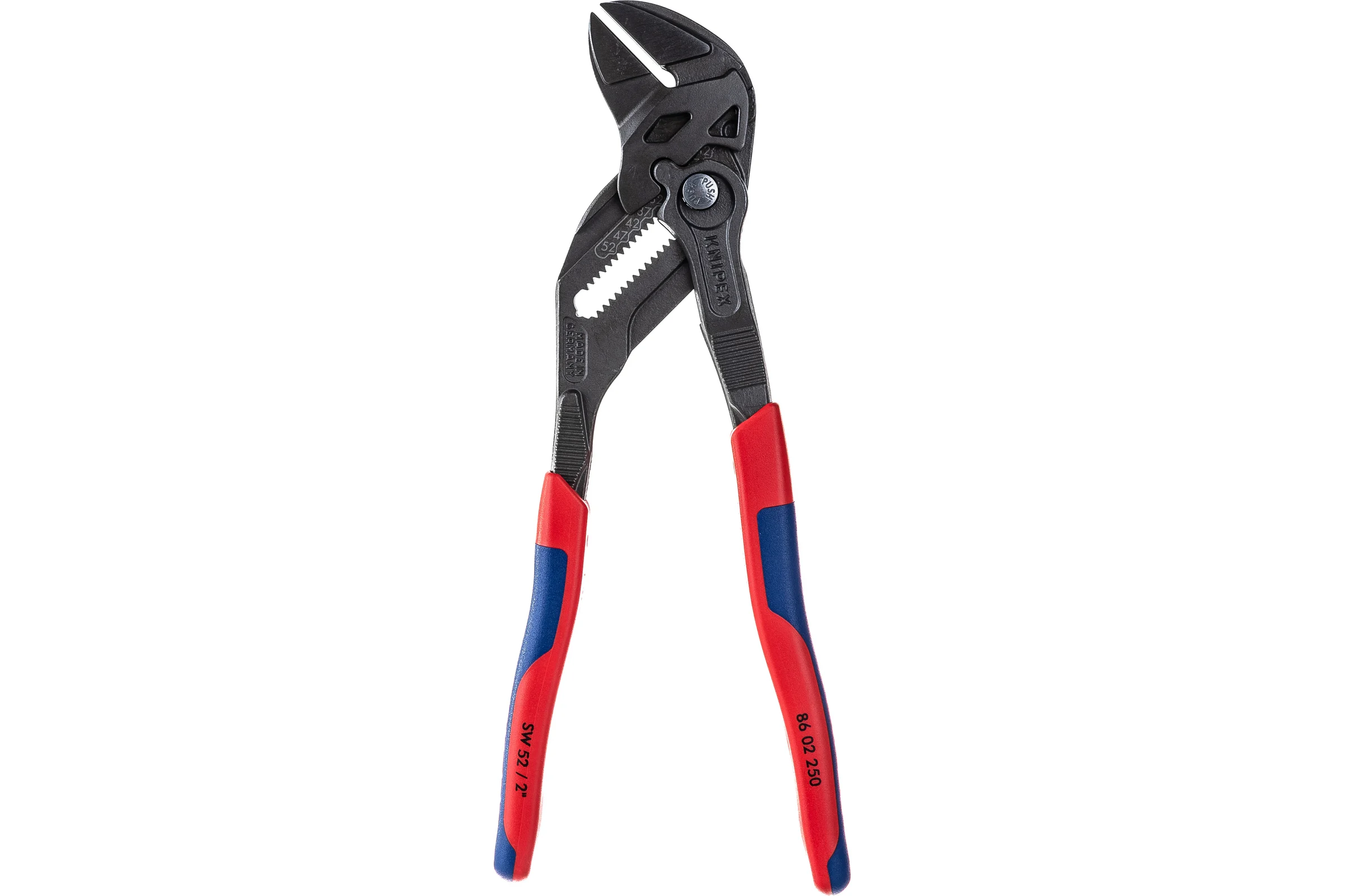 Переставные клещи-ключ Knipex 52 мм (2"), 250 мм, серые, 2-к ручки, подвес KN-8602250SB