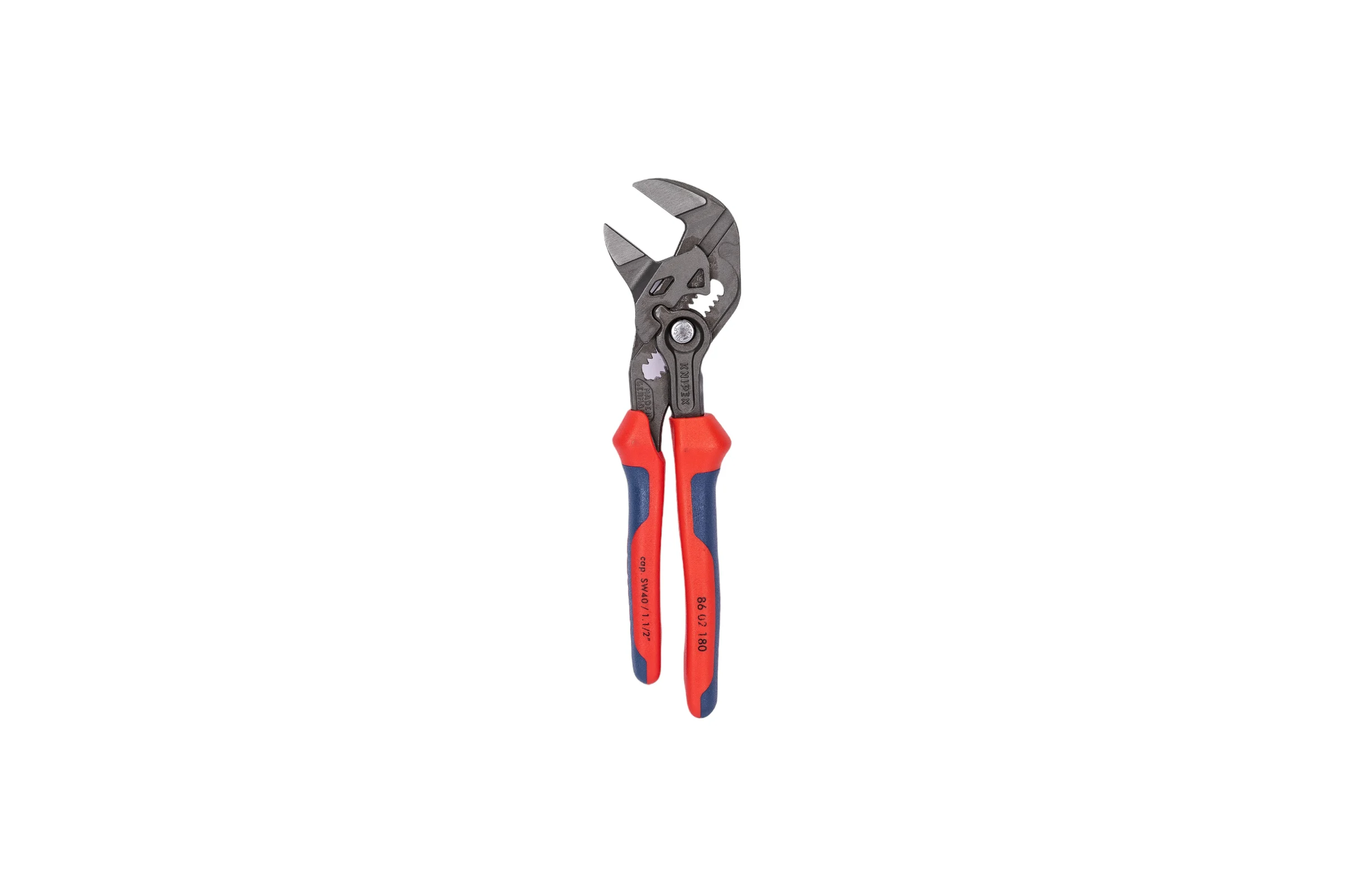 Переставные клещи-ключ Knipex 180 мм, 40 мм (1 1/2"), серые, 2К ручки, KN-8602180SB