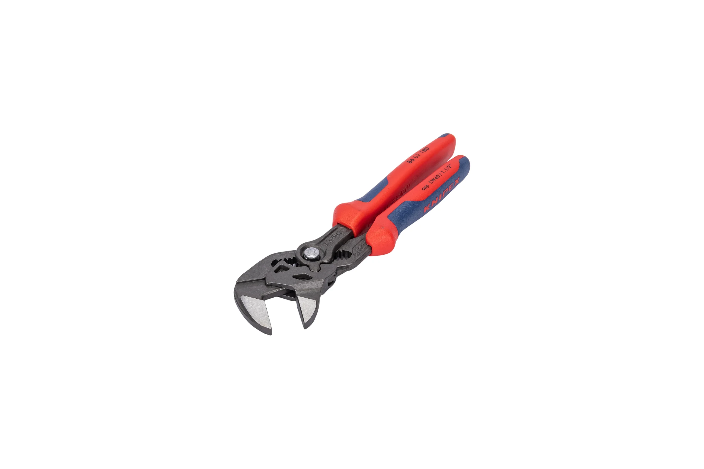 Переставные клещи-ключ Knipex 180 мм, 40 мм (1 1/2"), серые, 2К ручки, KN-8602180SB