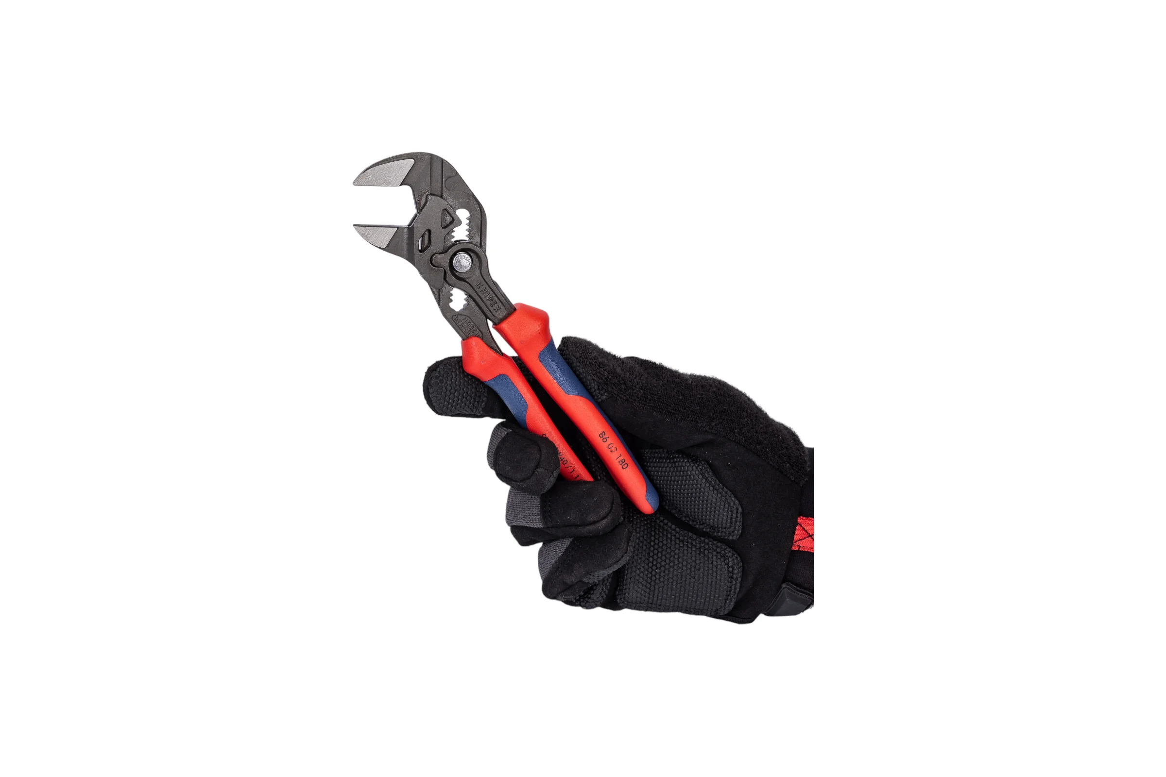 Переставные клещи-ключ Knipex 180 мм, 40 мм (1 1/2"), серые, 2К ручки, KN-8602180SB