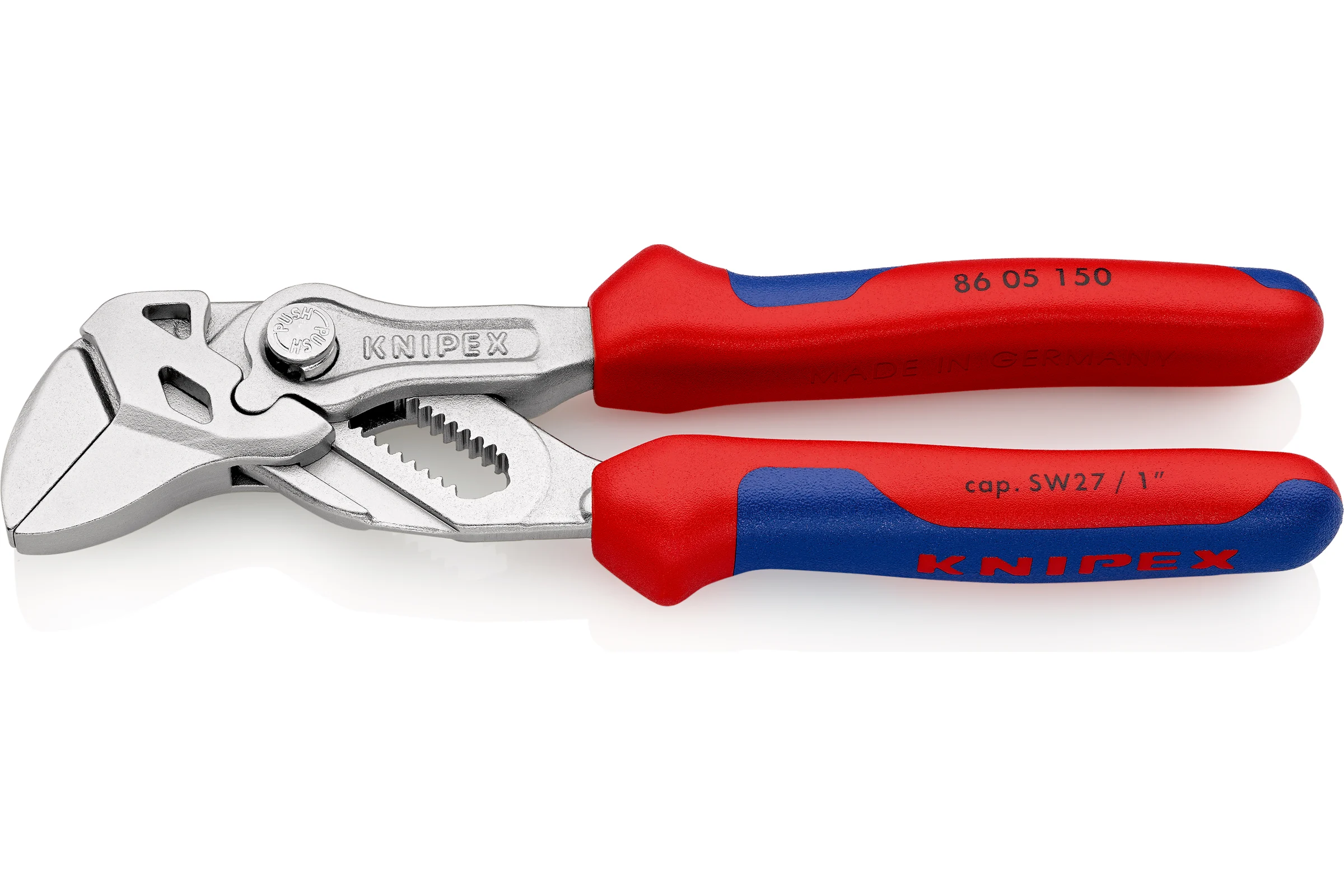 Переставные клещи-ключ Knipex 150 мм, 27 мм (1"), хром, 2К ручки, KN-8605150SB
