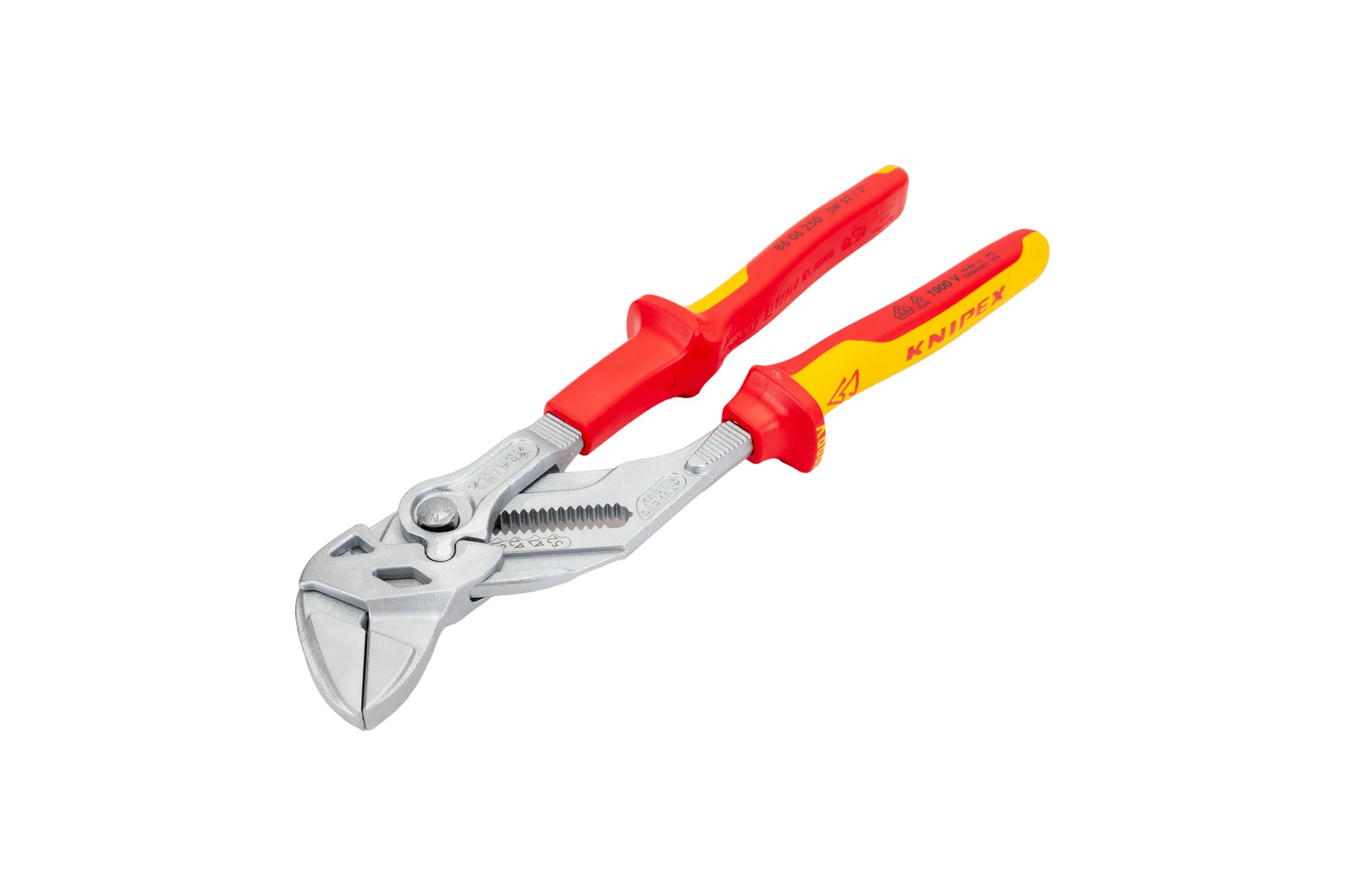 Переставные клещи-ключ Knipex VDE, 250 мм, хром, 2К ручки, KN-8606250SB