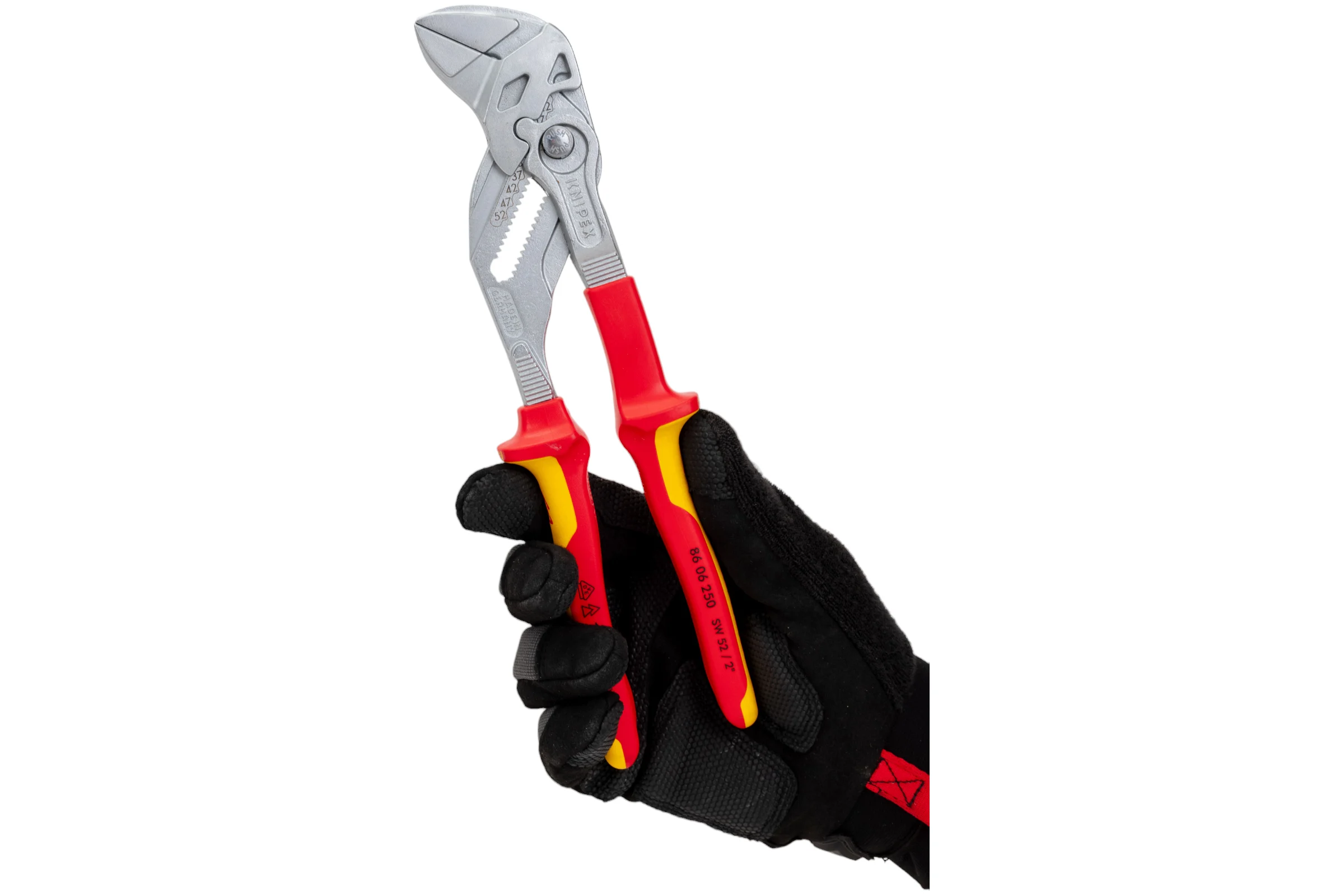 Переставные клещи-ключ Knipex VDE, 250 мм, хром, 2К ручки, KN-8606250SB