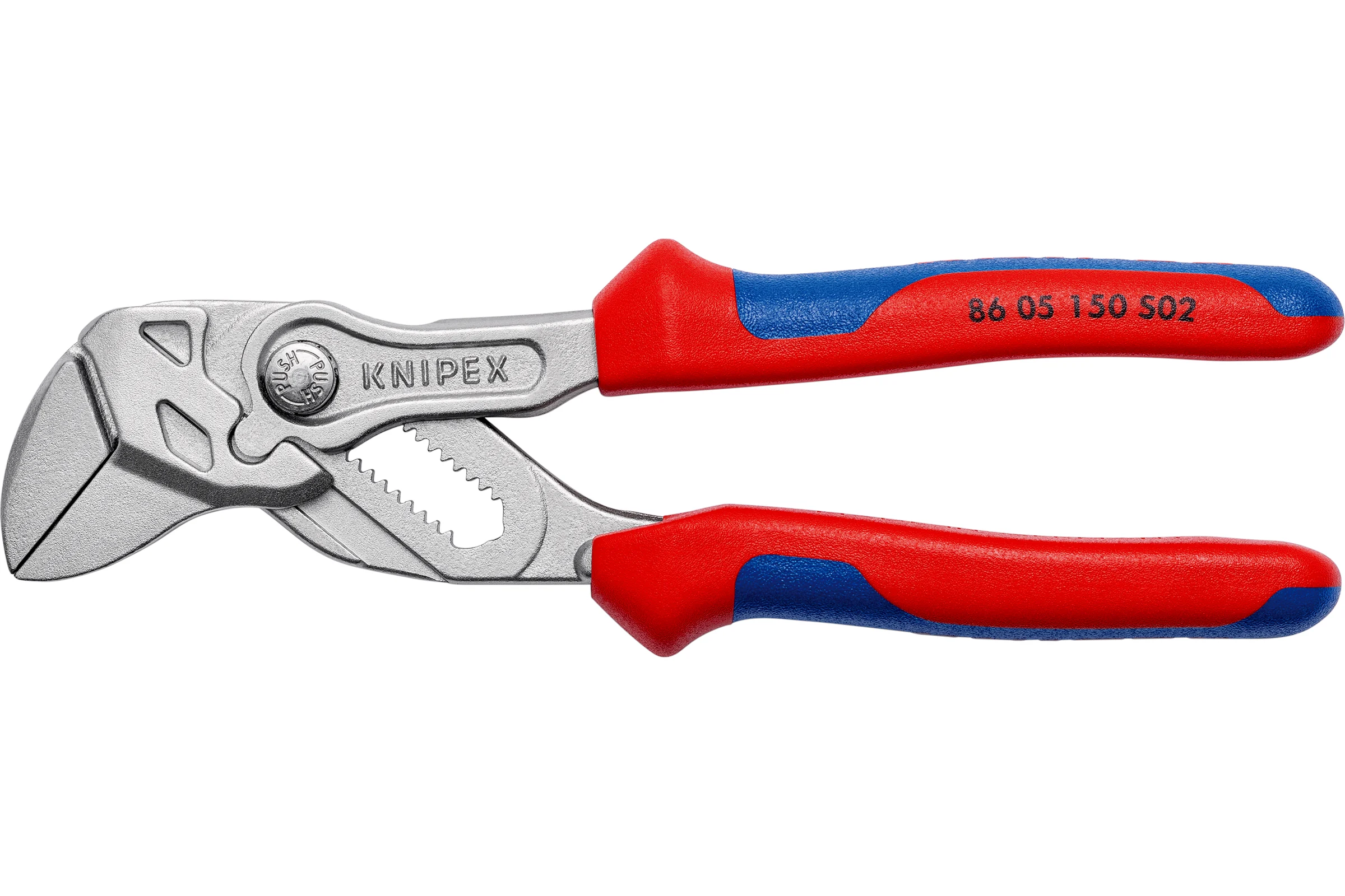 Переставные клещи-ключ Knipex 27 мм (1"), 150 мм, Cr-V, хром, 2-к рукоятки, KN-8605150S02