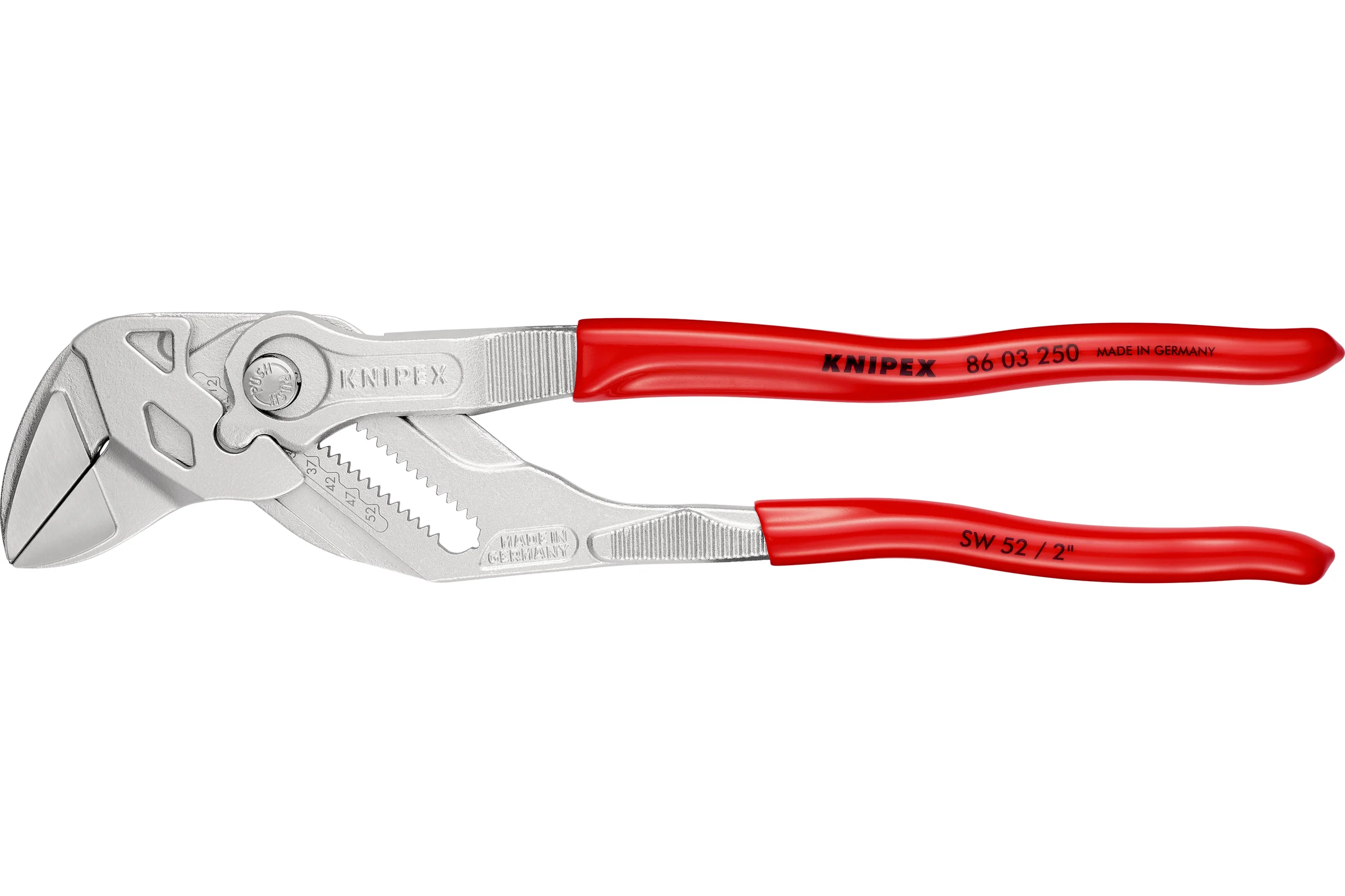 Переставные клещи-ключ Knipex 52 мм (2"), длина 250 мм, хром, 1К ручки, KN-8603250SB