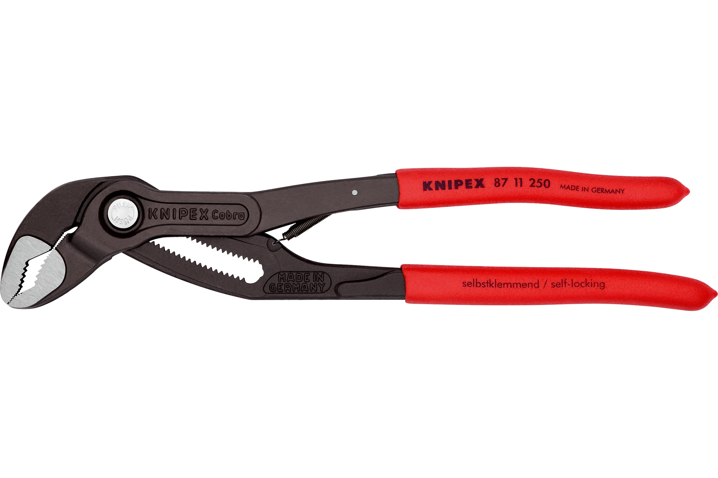 Переставные клещи Knipex COBRAmatic с фиксатором, 50 мм (2"), длина 250 мм, 1К ручки, KN-8711250SB