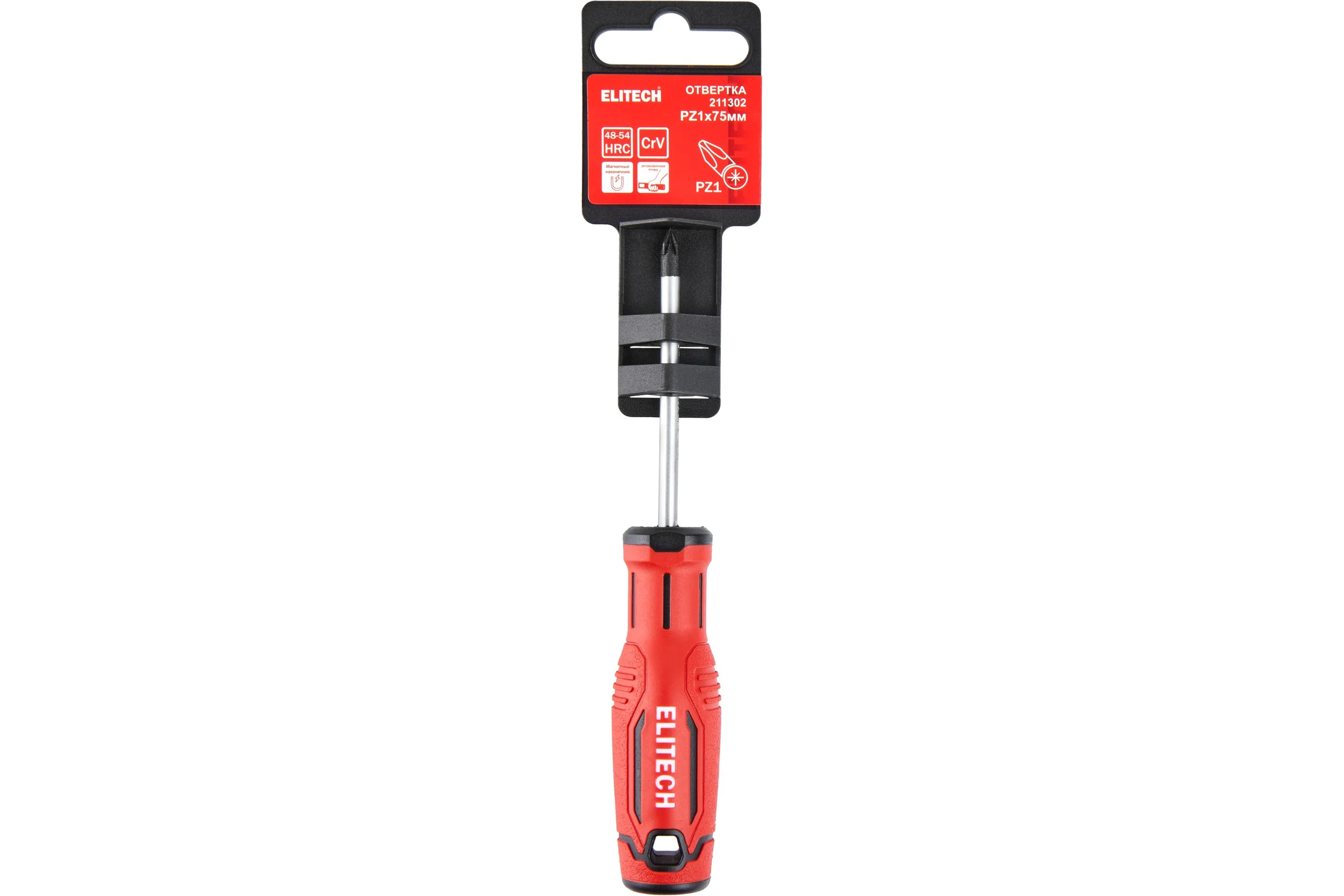Отвертка Elitech PZ1X75мм 211302 207148
