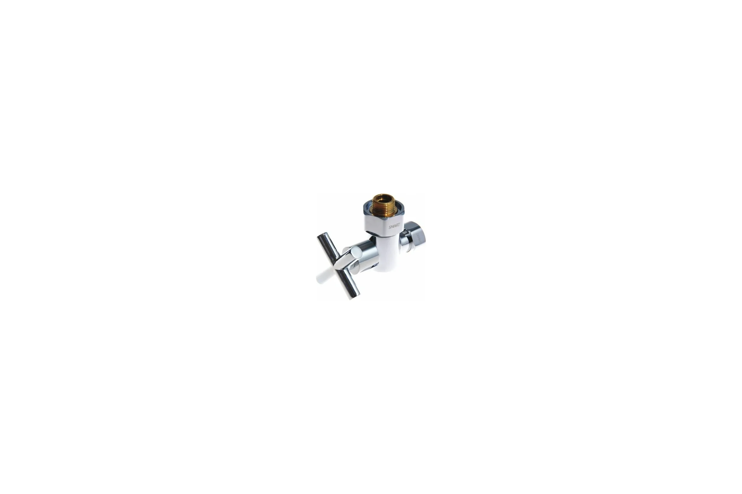 Угловой кран-вентиль SMT ручка крест, хром, 3/4"х1/2" г/ш, SMT8470SCH0405(H1)