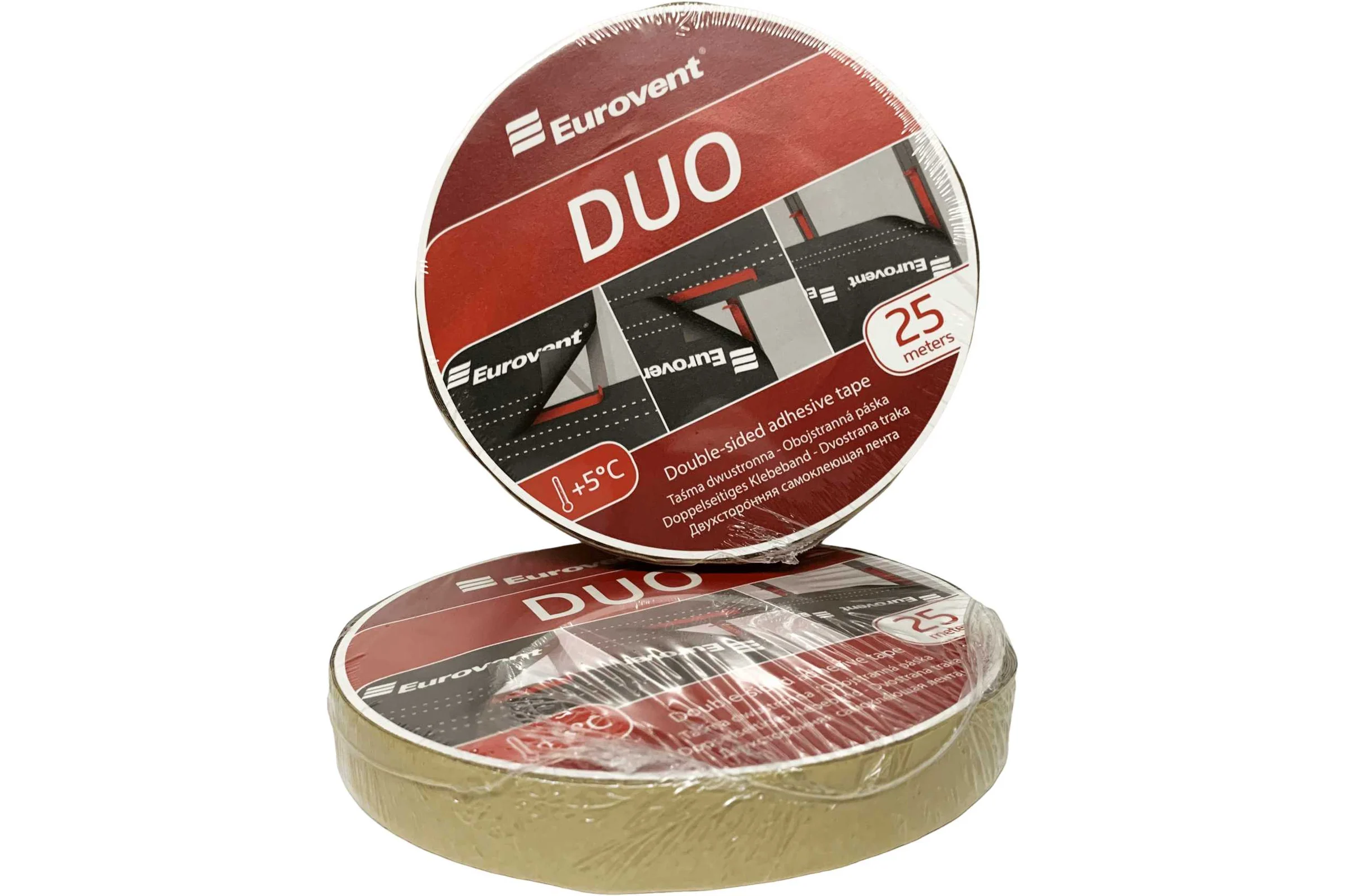 Двусторонняя клейкая лента Eurovent 20 мм, 25 м DUO