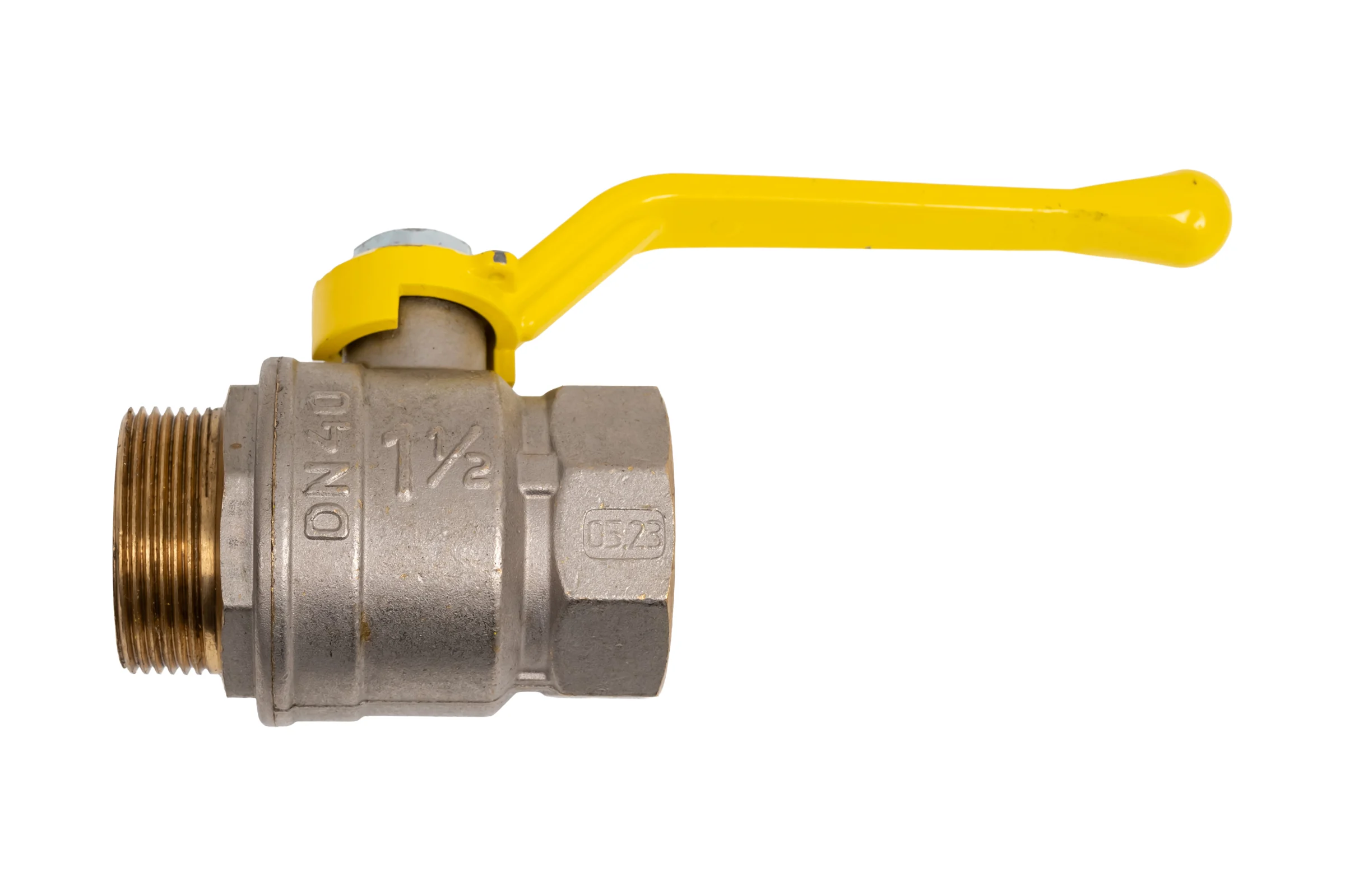 Кран шаровой латунный LD Pride 47.40.В-Н.Р GAS Ду 40 Ру 25 рычаг с биркой LD 47.363.40