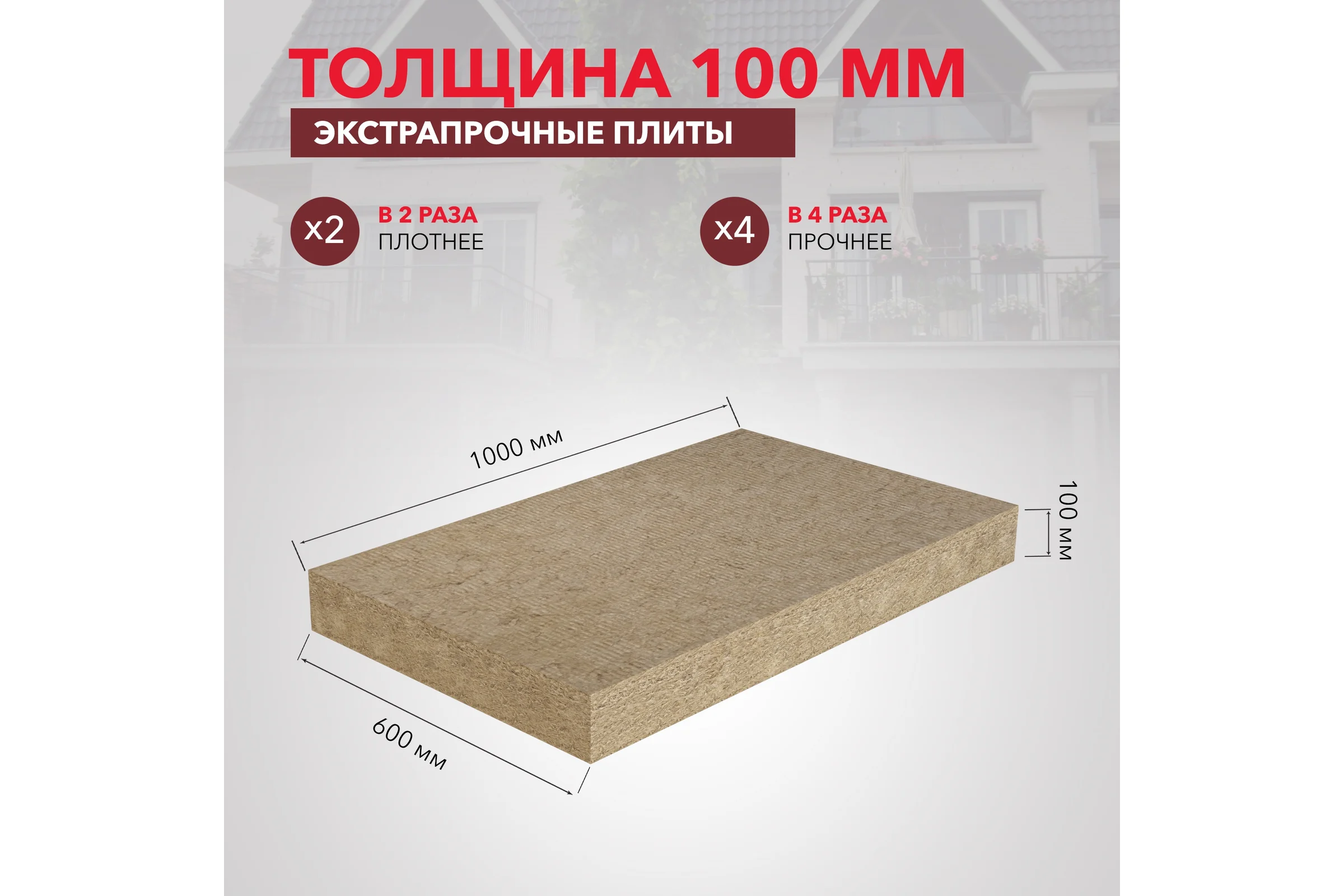 Утеплитель RWL РОКВУЛ ЛАЙТ БАТТС ЭКСТРА 1000x600x100 ГП-315202
