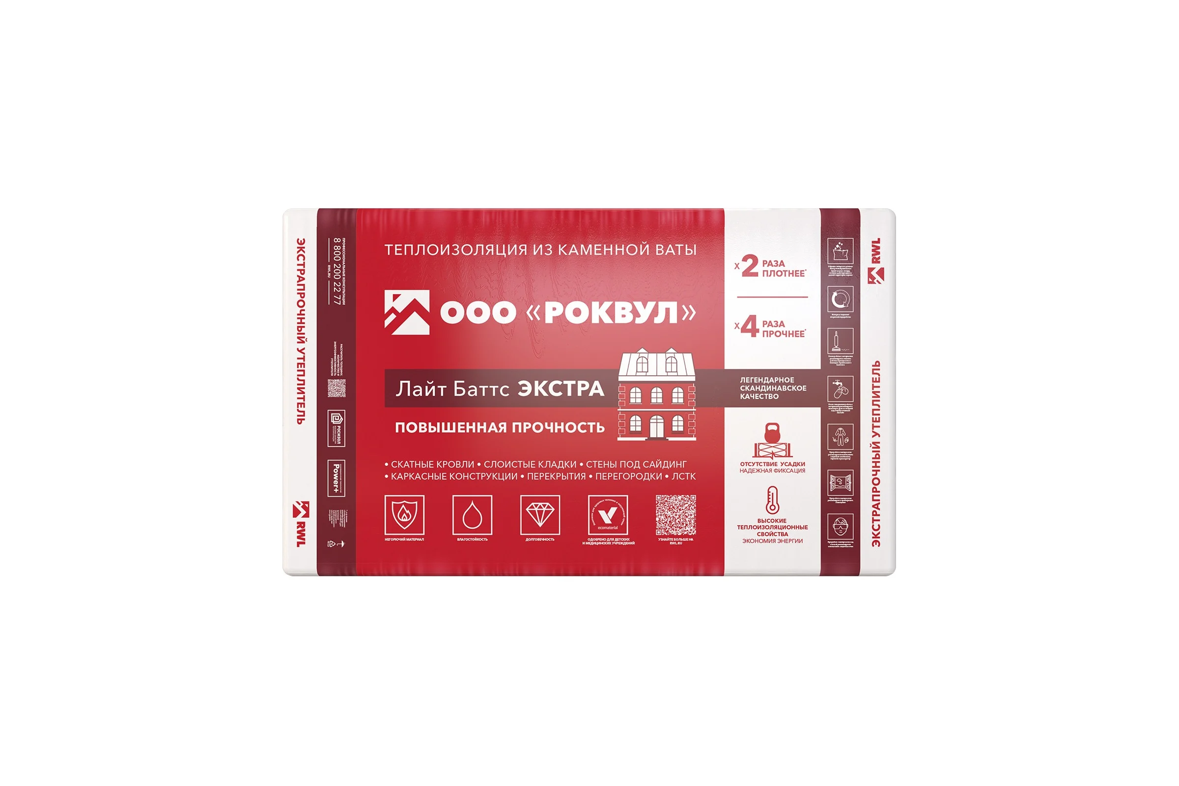 Утеплитель RWL РОКВУЛ ЛАЙТ БАТТС ЭКСТРА 1000x600x50 ГП-315200