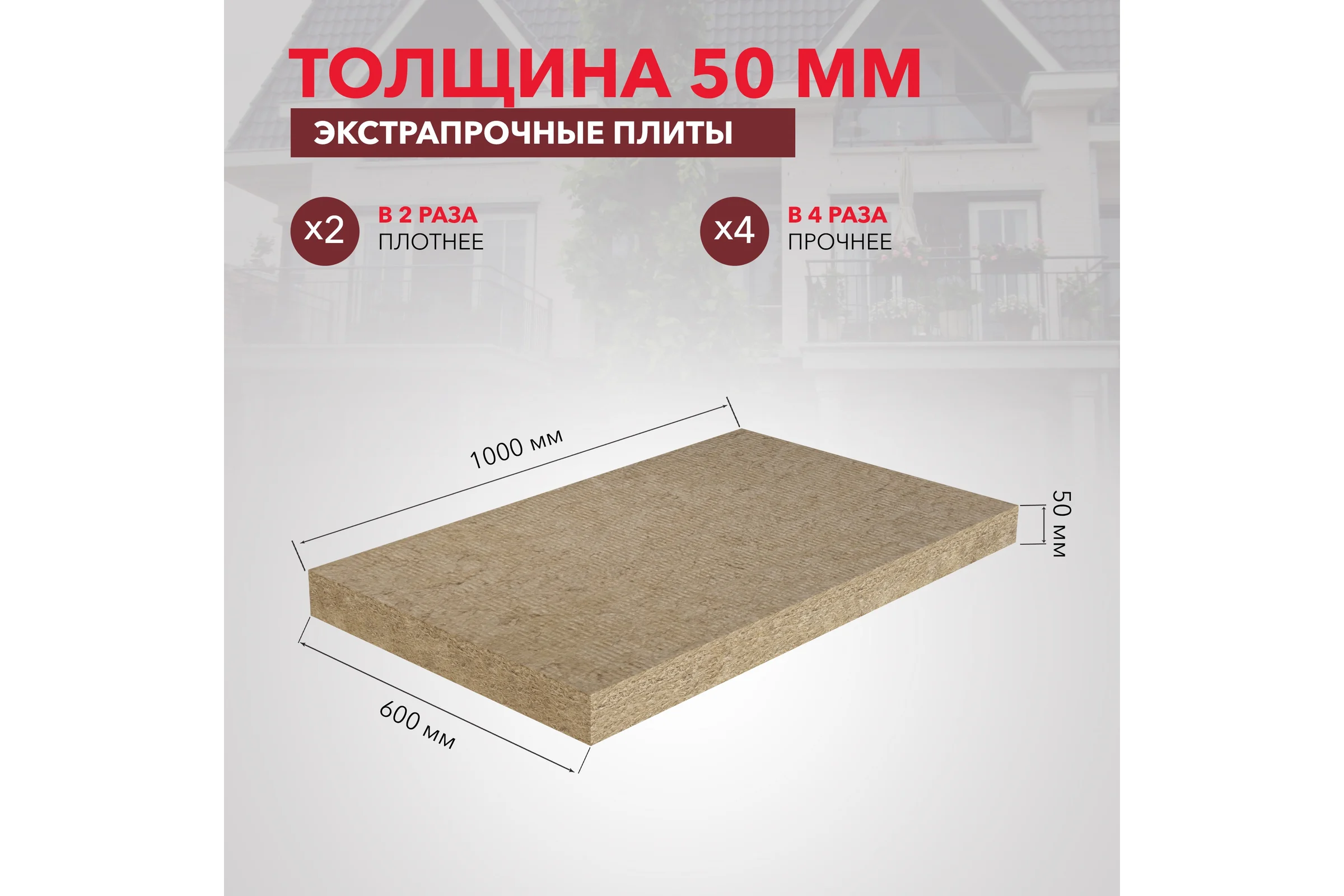 Утеплитель RWL РОКВУЛ ЛАЙТ БАТТС ЭКСТРА 1000x600x50 ГП-315200