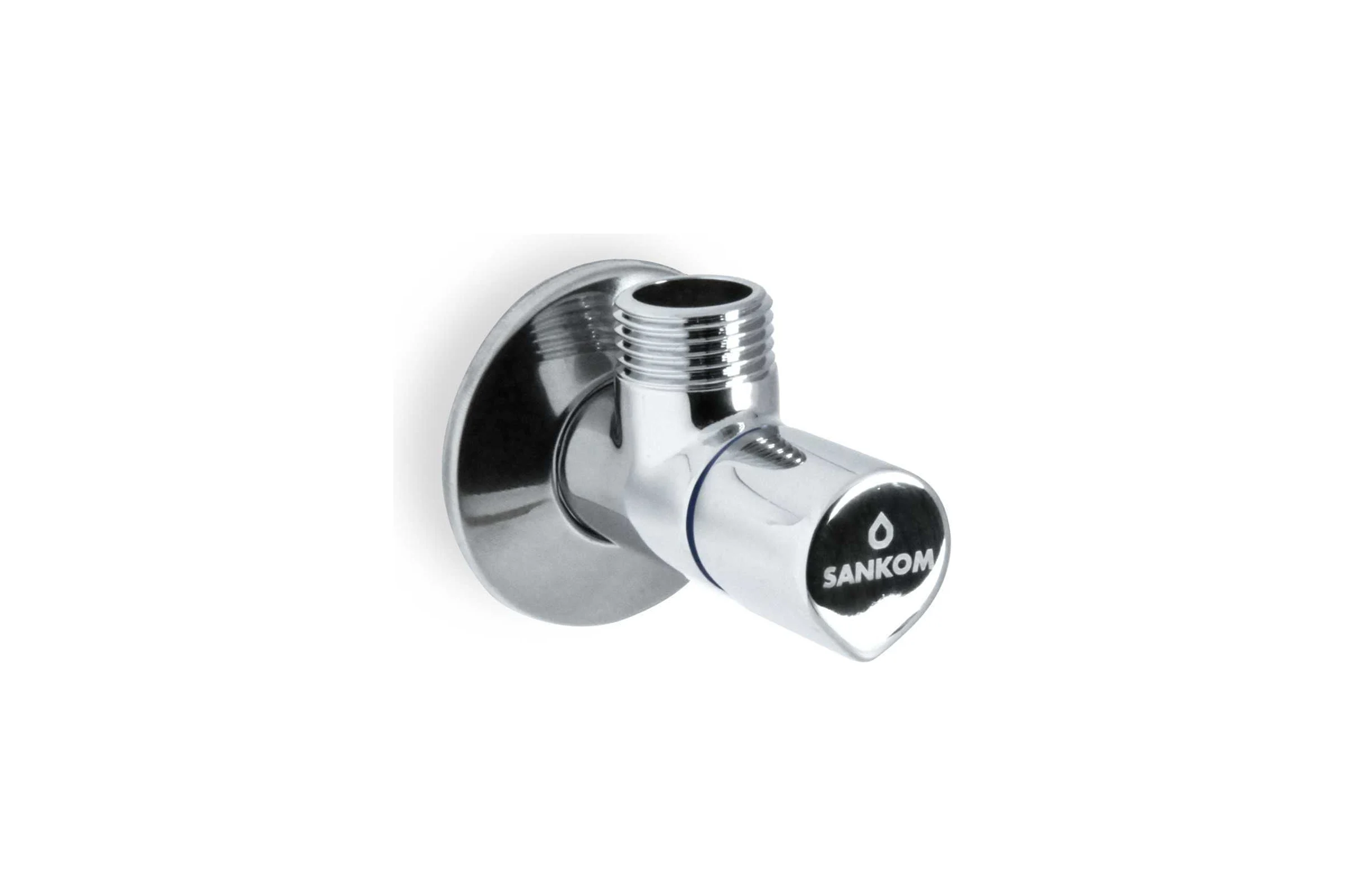 Кран угловой для холодной воды Sankom 1/2x1/2" blue 01AV1/2BL