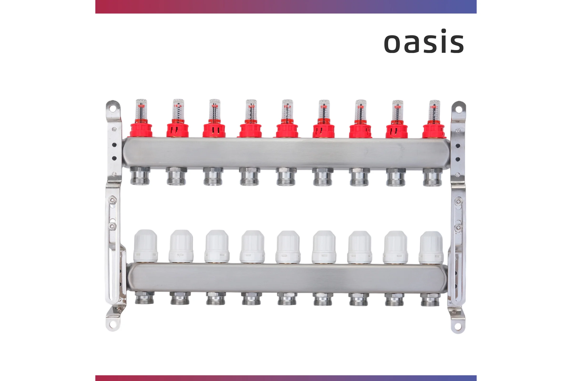 Коллекторная группа OASIS с расх., 9-вых. НЕРЖ 1”3/4 KNB01-09