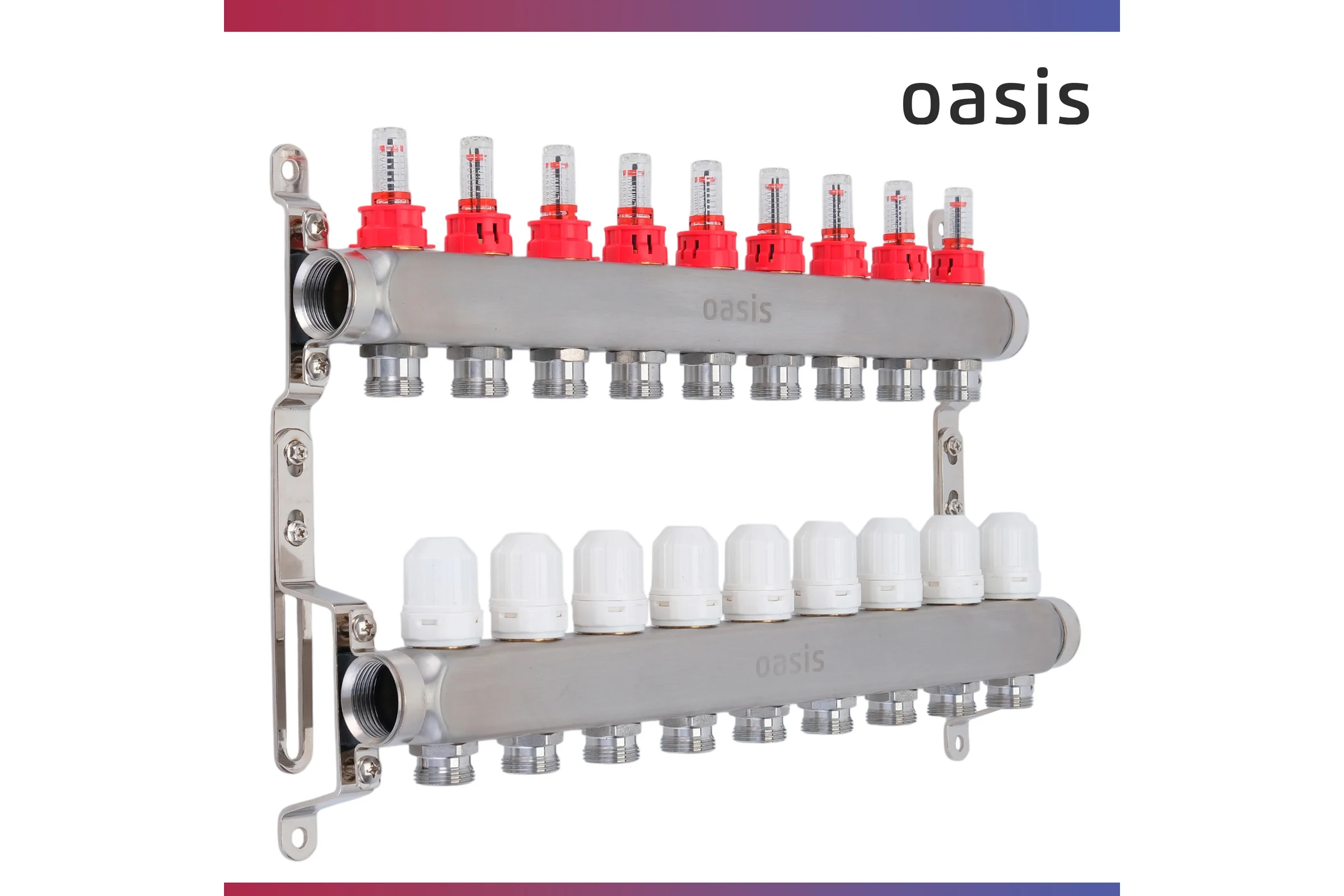 Коллекторная группа OASIS с расх., 9-вых. НЕРЖ 1”3/4 KNB01-09