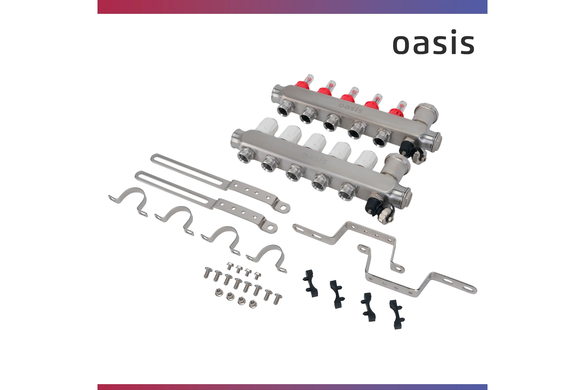 Коллекторная группа OASIS с расх. в сборе, 5-вых. НЕРЖ 1”3/4 KNR01-05