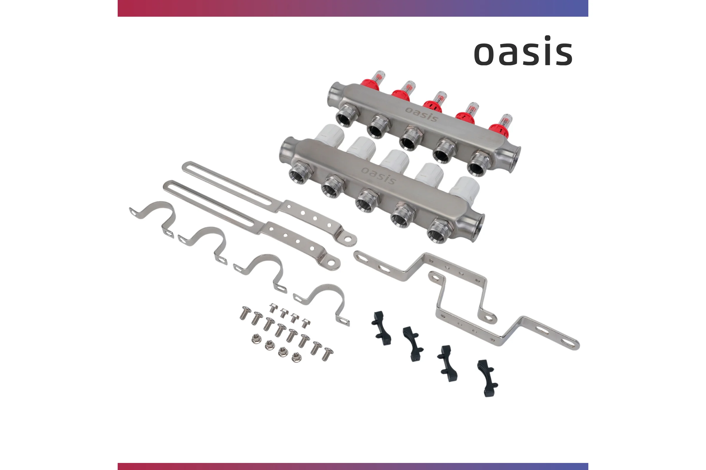 Коллекторная группа OASIS с расх., 5-вых. НЕРЖ 1”3/4 KNB01-05