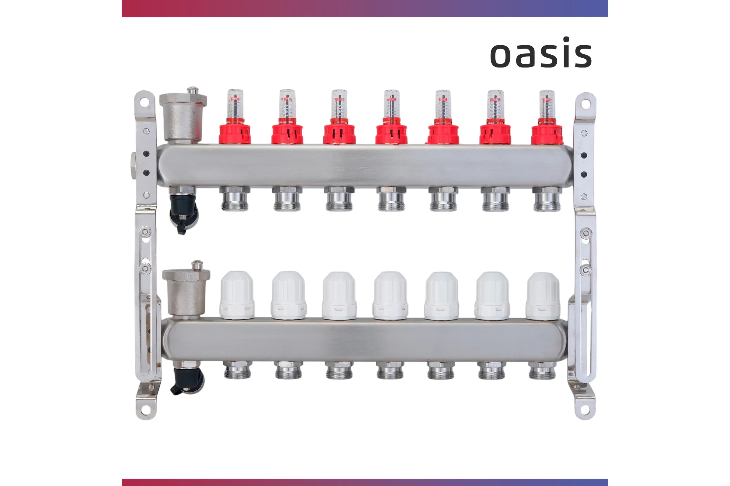 Коллекторная группа OASIS с расх. в сборе, 7-вых. НЕРЖ 1”3/4 KNR01-07