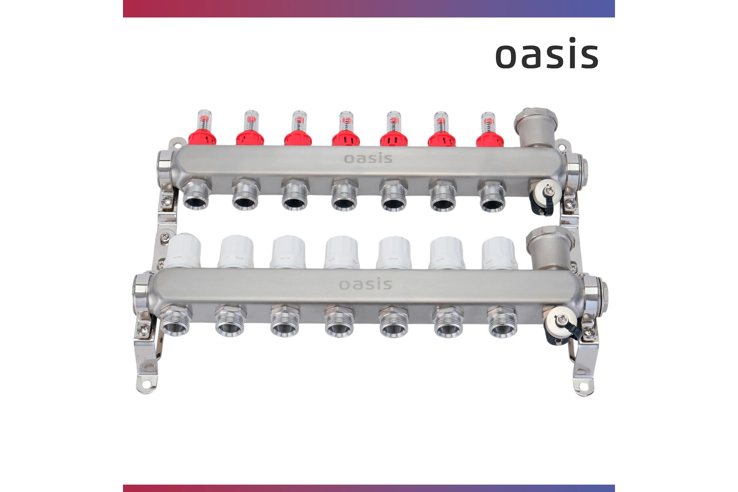 Коллекторная группа OASIS с расх. в сборе, 7-вых. НЕРЖ 1”3/4 KNR01-07