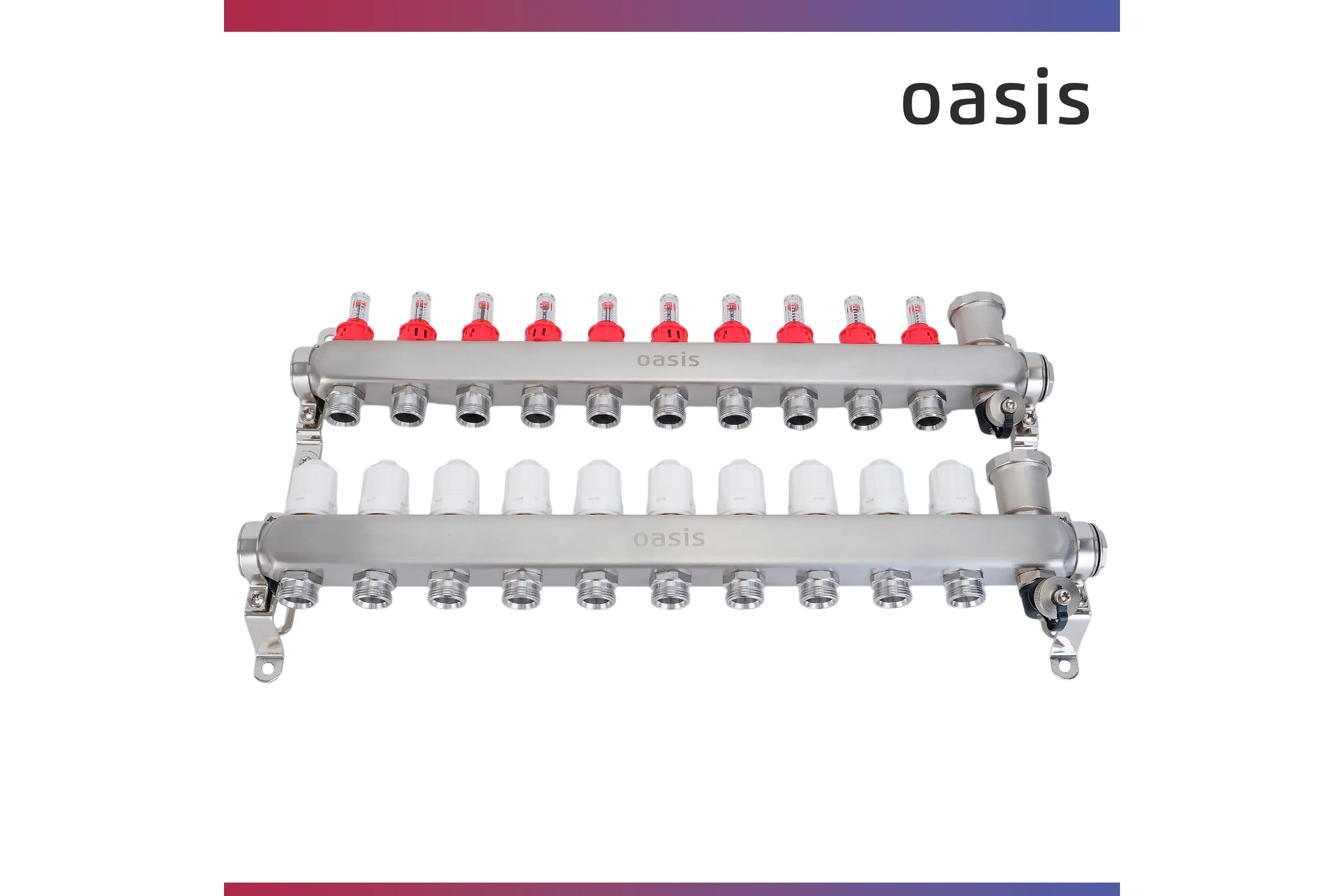 Коллекторная группа OASIS с расх. в сборе, 10-вых. НЕРЖ 1”3/4 KNR01-10